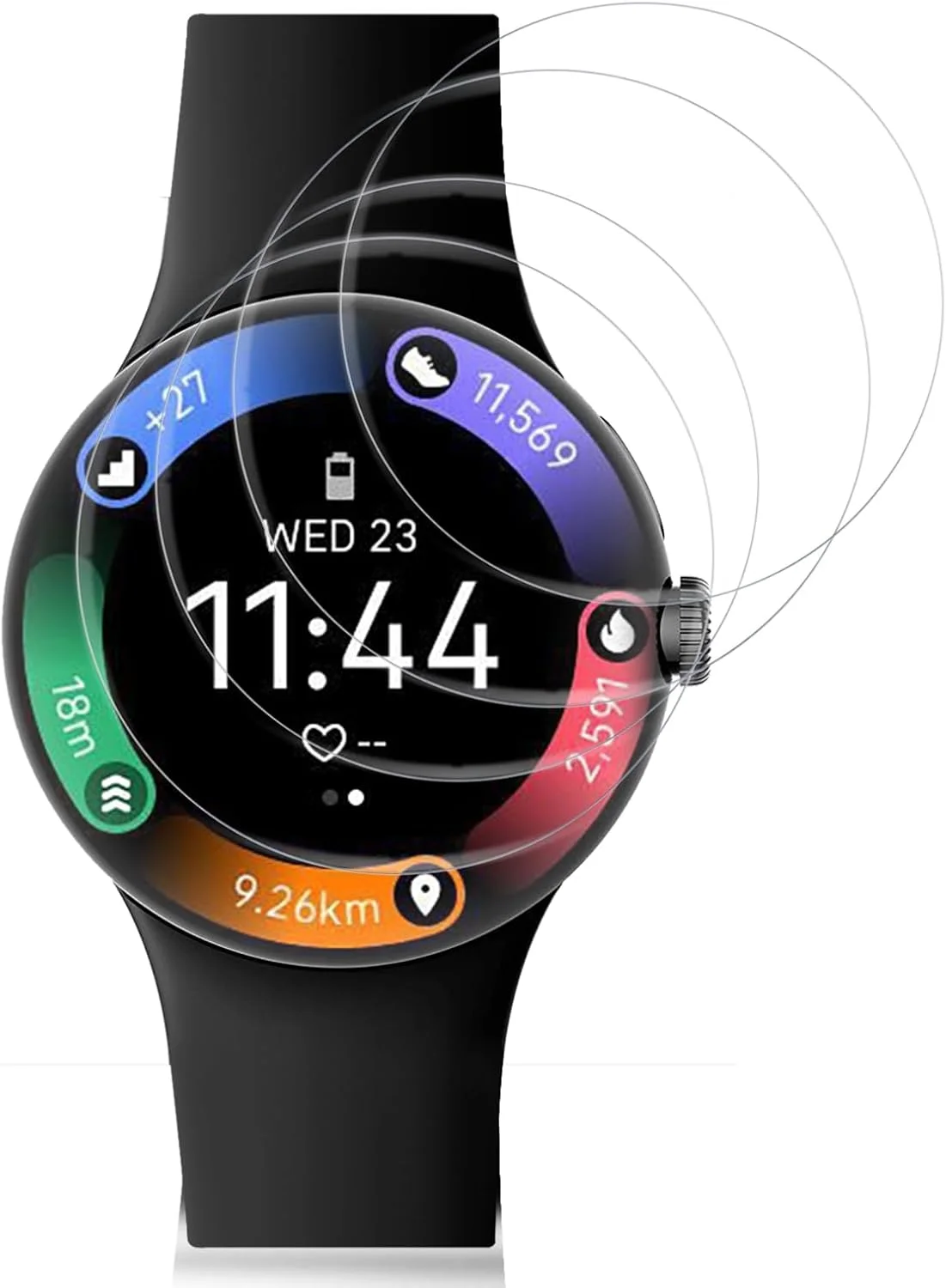 بسته 4 عددی محافظ صفحه نمایش TPU شیشه ای برای Google Pixel Watch 3 45 mm، محافظ صفحه نمایش شیشه ای سخت با درجه سختی 9H، شیشه محافظ حساس با وضوح بالا و بدون حباب برای Watch 3 45 mm