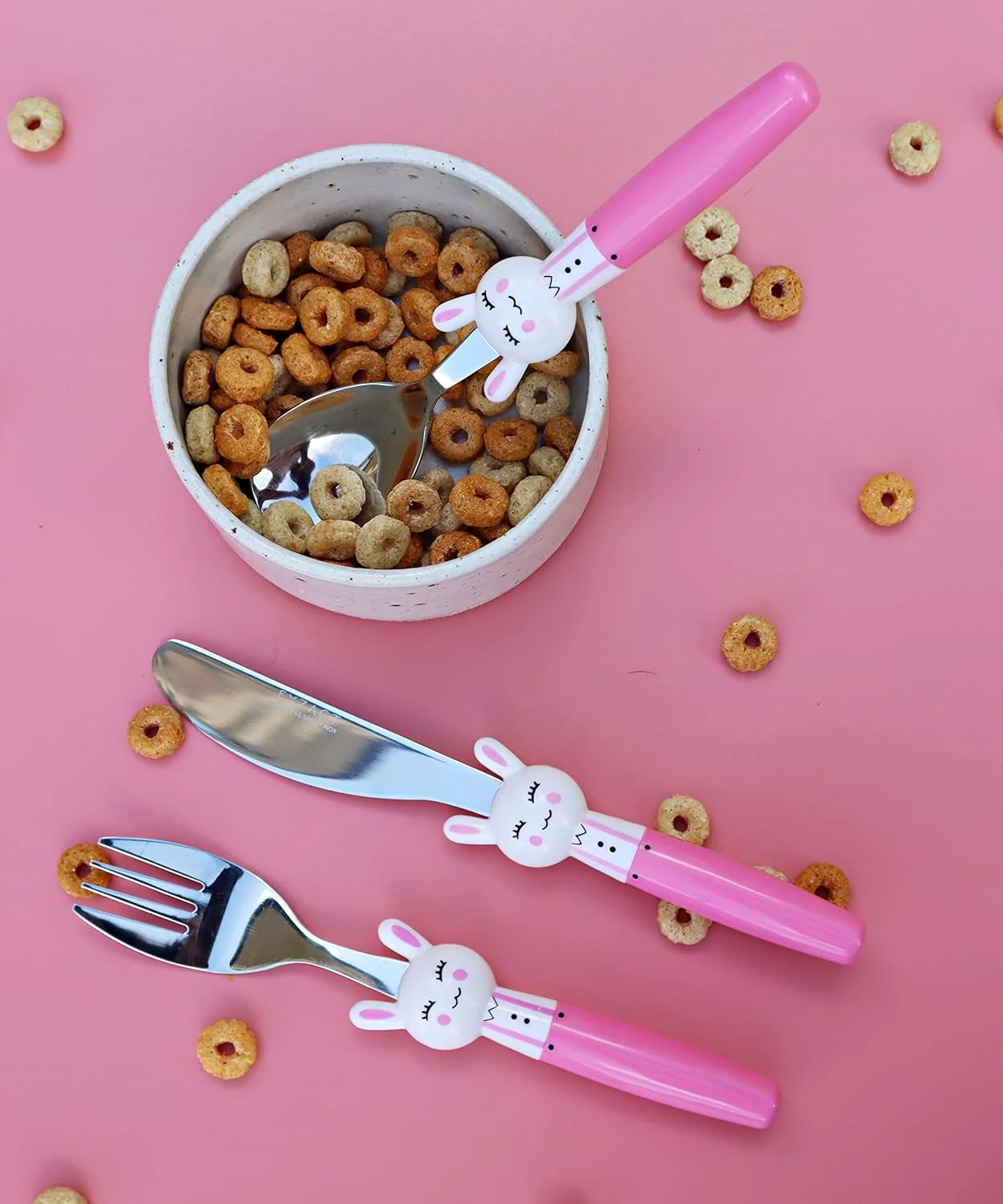 ست столовых приборов استیل 6 تکه کودکانه Exzact / столовых приборов کودک / столовых приборов کودک نوپا / столовых приборов - 2 عدد چنگال، 2 عدد چاقوی شام ایمن، 2 عدد قاشق شام (خرگوش X 6) ست столовых приборов استیل 6 تکه کودکانه Exzact / столовых приборов کودک / столовых приборов کودک نوپا / столовых приборов - 2 عدد چنگال، 2 عدد چاقوی شام ایمن، 2 عدد قاشق شام (خرگوش X 6)