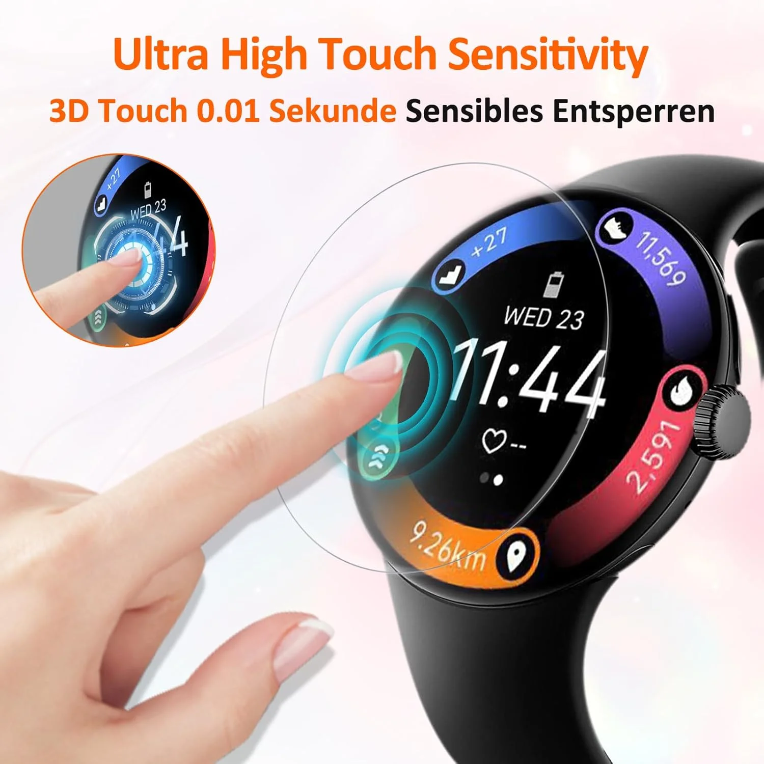 بسته 4 عددی محافظ صفحه نمایش TPU شیشه ای برای Google Pixel Watch 3 45 mm، محافظ صفحه نمایش شیشه ای سخت با درجه سختی 9H، شیشه محافظ حساس با وضوح بالا و بدون حباب برای Watch 3 45 mm