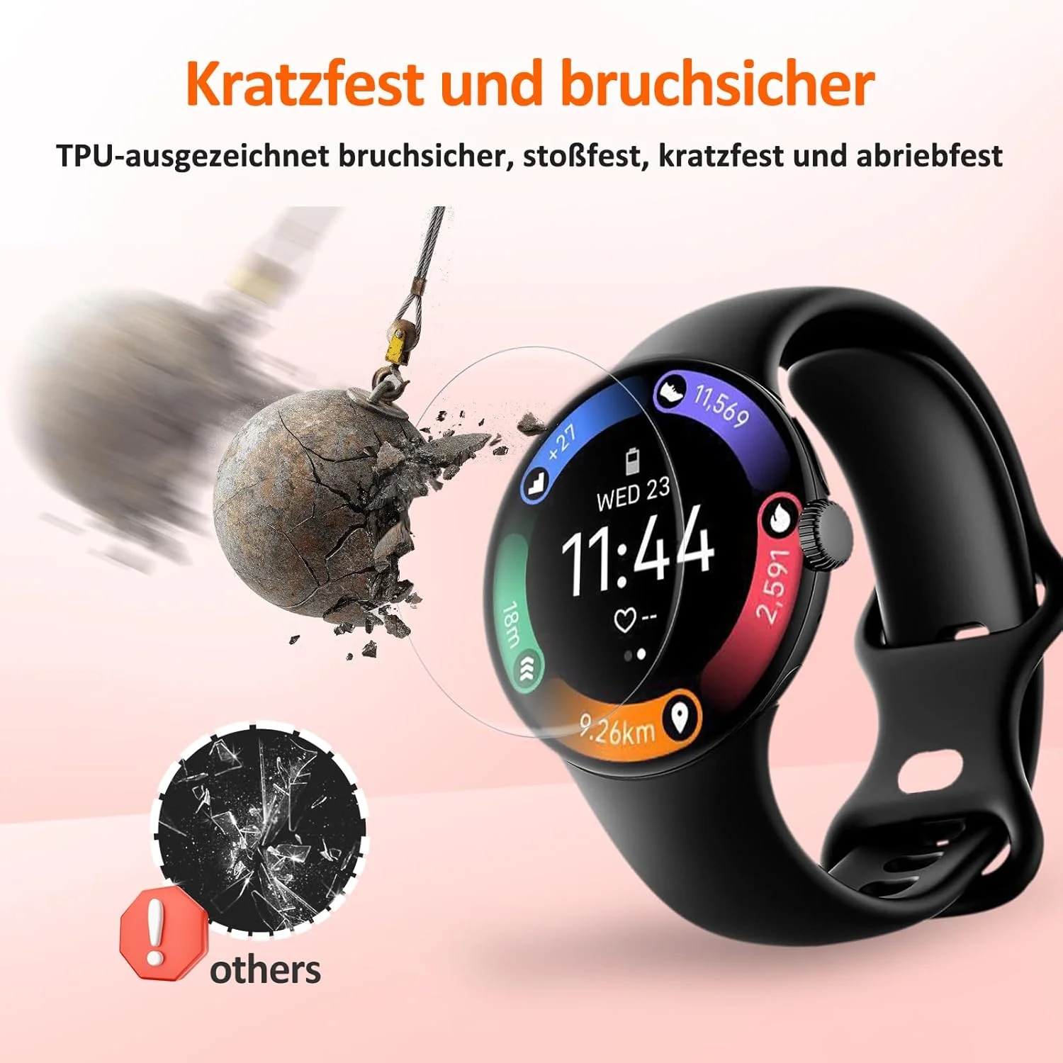 بسته 4 عددی محافظ صفحه نمایش TPU شیشه ای برای Google Pixel Watch 3 45 mm، محافظ صفحه نمایش شیشه ای سخت با درجه سختی 9H، شیشه محافظ حساس با وضوح بالا و بدون حباب برای Watch 3 45 mm