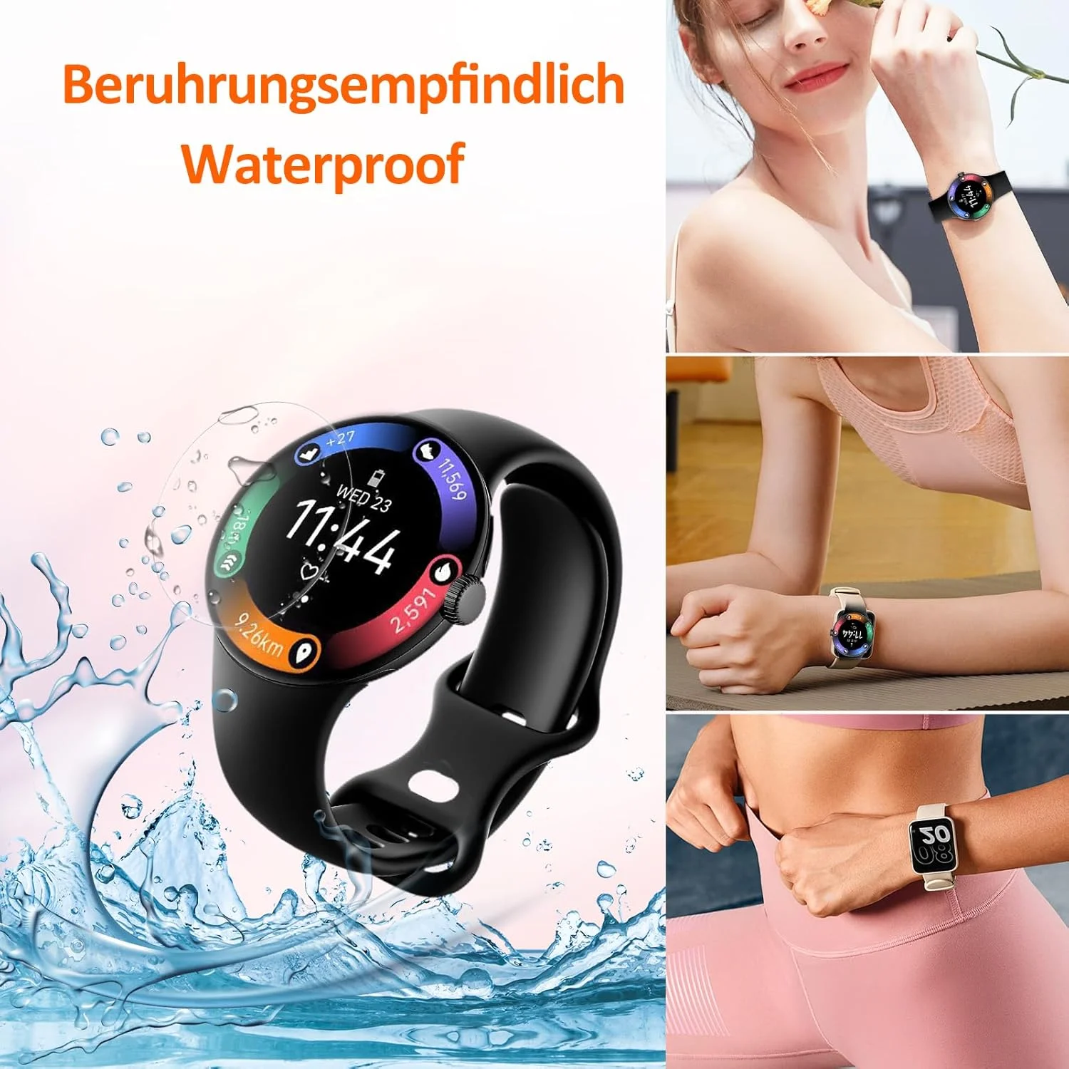 بسته 4 عددی محافظ صفحه نمایش TPU شیشه ای برای Google Pixel Watch 3 45 mm، محافظ صفحه نمایش شیشه ای سخت با درجه سختی 9H، شیشه محافظ حساس با وضوح بالا و بدون حباب برای Watch 3 45 mm
