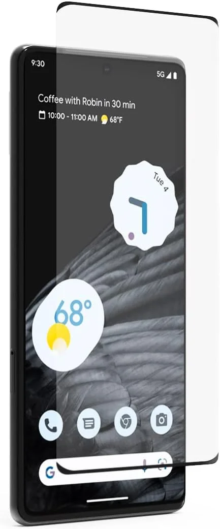 محافظ صفحه نمایش شیشه ای حرارت دیده PureGear Maximum Clarity HD برای گوگل پیکسل 7 پرو (6.7 اینچ) 2022، بدون حباب، دقت لمسی و کشیدن انگشت، سازگار با قاب، دارای سینی نصب