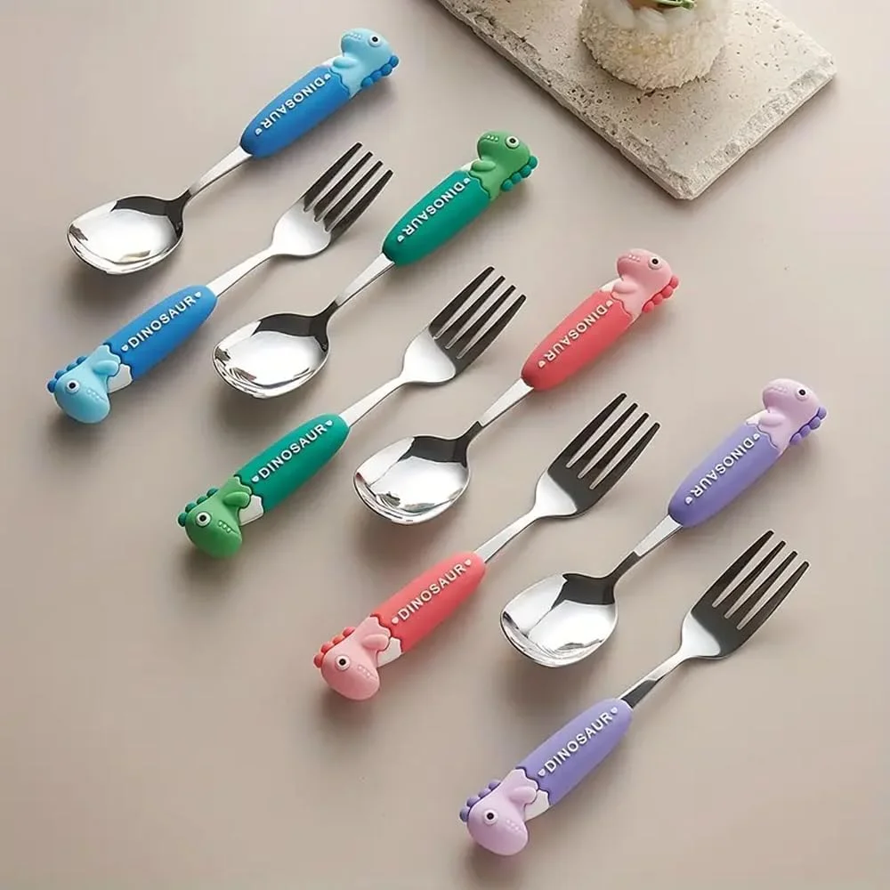 ست قاشق و چنگال استیل ضد زنگ کودک CRAVISTA با جعبه | قاشق و چنگال استیل برای کودکان | ظروف قابل حمل برای جعبه ناهار، مسافرت، پیک نیک | وسایل غذاخوری کودک، ست قاشق و چنگال دایناسور (بنفش) ست قاشق و چنگال استیل ضد زنگ کودک CRAVISTA با جعبه | قاشق و چنگال استیل برای کودکان | ظروف قابل حمل برای جعبه ناهار، مسافرت، پیک نیک | وسایل غذاخوری کودک، ست قاشق و چنگال دایناسور (بنفش)