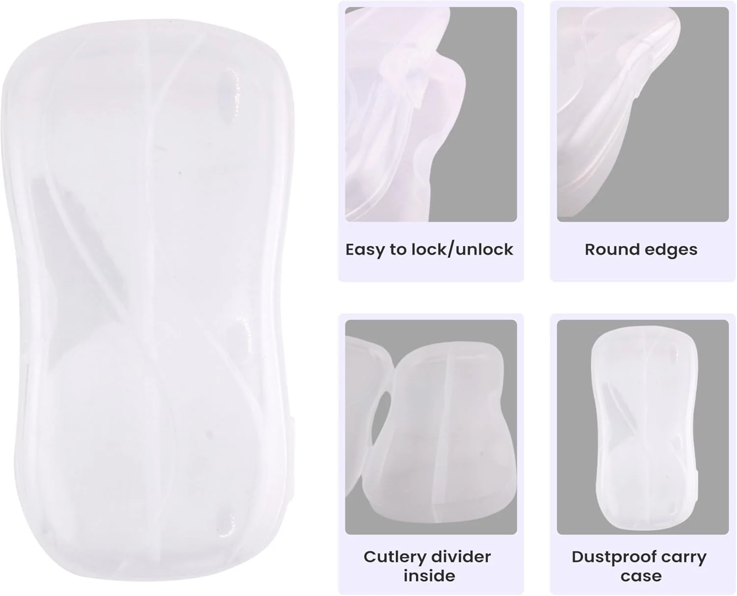 ست قاشق و چنگال کودک CRAVISTA همراه با جعبه – قاشق و چنگال استیل ضد زنگ برای کودکان نوپا و خردسال – کارد و چنگال مسافرتی با دسته طرح حیوانات – مناسب جعبه ناهار مدرسه (خرگوش)