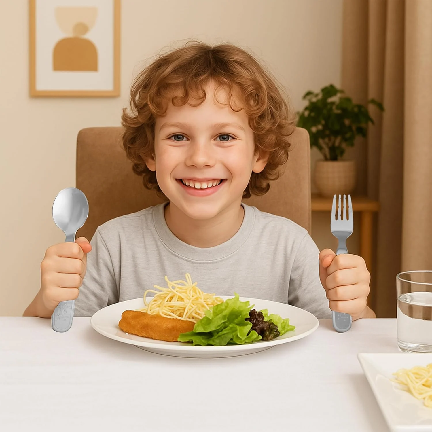 ست قاشق و چنگال کودک CRAVISTA همراه با جعبه – قاشق و چنگال استیل ضد زنگ برای کودکان نوپا و خردسال – کارد و چنگال مسافرتی با دسته طرح حیوانات – مناسب جعبه ناهار مدرسه (خرگوش)