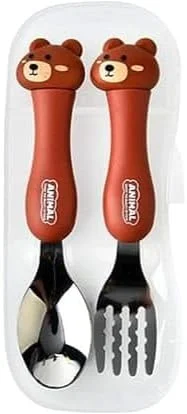 ست قاشق و چنگال کودکانه فَم با طرح حیوانات و جعبه - ست قاشق و چنگال استیل ضد زنگ برای کودکان به همراه جعبه پلاستیکی (طرح های متنوع) ست قاشق و چنگال کودکانه فَم با طرح حیوانات و جعبه - ست قاشق و چنگال استیل ضد زنگ برای کودکان به همراه جعبه پلاستیکی (طرح های متنوع)