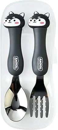 ست قاشق و چنگال کودکانه فَم با طرح حیوانات و جعبه - ست قاشق و چنگال استیل ضد زنگ برای کودکان به همراه جعبه پلاستیکی (طرح های متنوع) ست قاشق و چنگال کودکانه فَم با طرح حیوانات و جعبه - ست قاشق و چنگال استیل ضد زنگ برای کودکان به همراه جعبه پلاستیکی (طرح های متنوع)