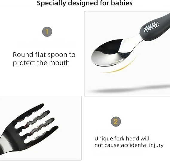 ست قاشق و چنگال کودکانه فَم با طرح حیوانات و جعبه - ست قاشق و چنگال استیل ضد زنگ برای کودکان به همراه جعبه پلاستیکی (طرح های متنوع) ست قاشق و چنگال کودکانه فَم با طرح حیوانات و جعبه - ست قاشق و چنگال استیل ضد زنگ برای کودکان به همراه جعبه پلاستیکی (طرح های متنوع)