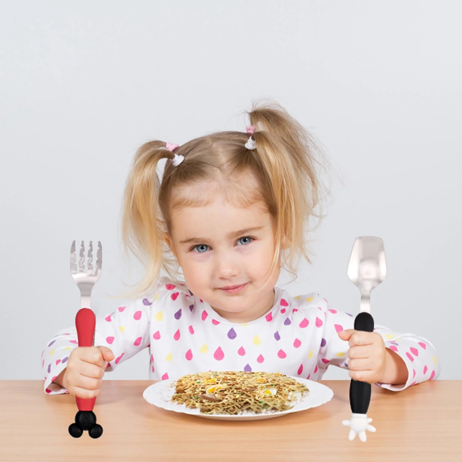 ست قاشق و چنگال استیل BrainGiggles با جعبه برای جعبه ناهار - قاشق و چنگال میکی موس، ست کارد و چنگال کودک با جعبه مسافرتی قابل حمل، ظروف غذاخوری کودک نوپا، کارد و چنگال بچه گانه برای پسران و دختران