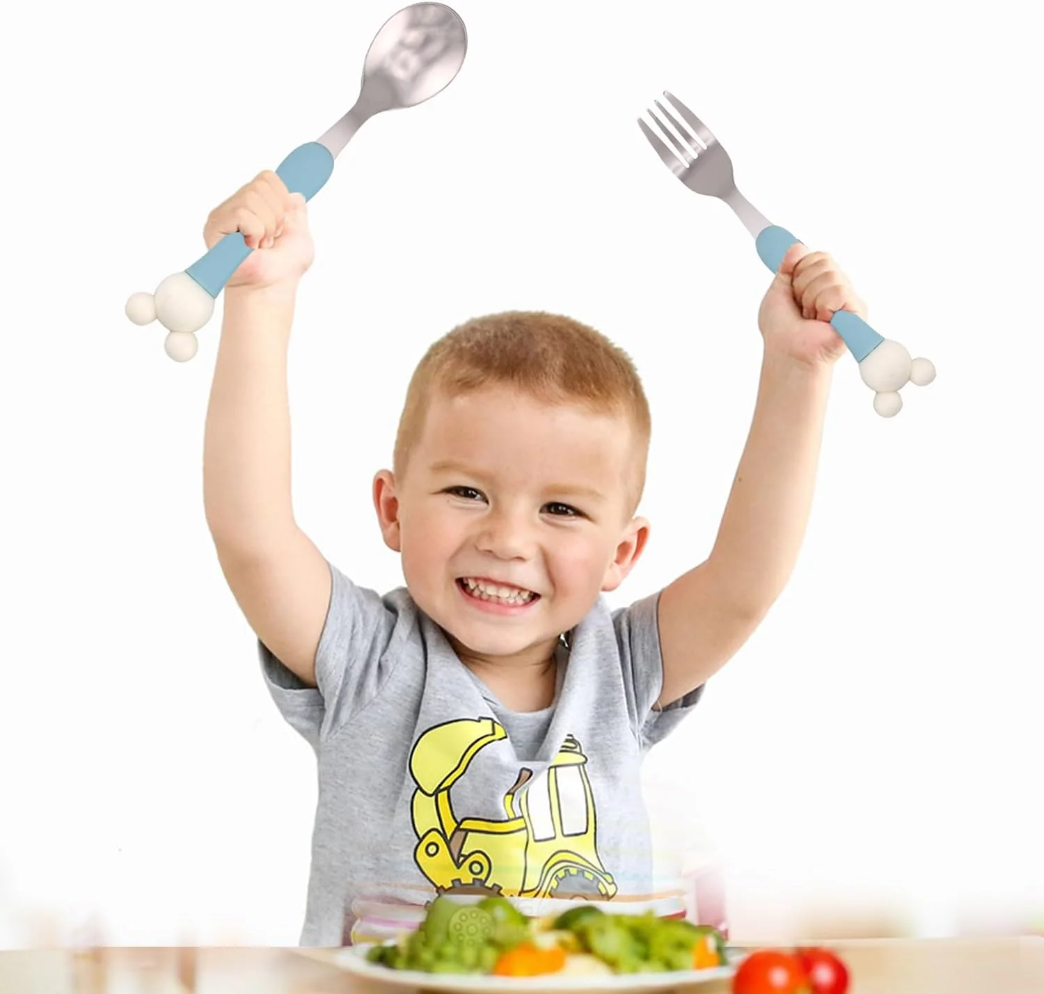 ست قاشق و چنگال کودک BrainGiggles با جعبه، لبه گرد استیل ضد زنگ، دسته های بدون BPA با روکش ضد لغزش، ست قاشق و چنگال کودک نوپا برای جعبه ناهار، حکاکی گوش میکی موس روی ظروف غذاخوری کودکان (آبی) ست قاشق و چنگال کودک BrainGiggles با جعبه، لبه گرد استیل ضد زنگ، دسته های بدون BPA با روکش ضد لغزش، ست قاشق و چنگال کودک نوپا برای جعبه ناهار، حکاکی گوش میکی موس روی ظروف غذاخوری کودکان (آبی)