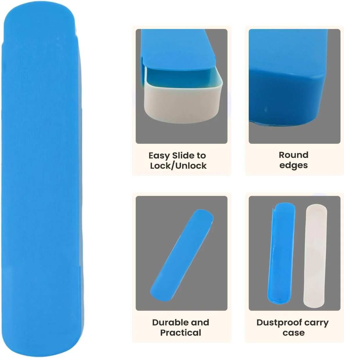 ست قاشق، چنگال و چاپستیک کودک BrainGiggles با جعبه، قاشق استیل ضد زنگ با لبه گرد و دسته نرم، ست کارد و چنگال با دسته های حکاکی شده با شخصیت های سرگرم کننده و ایمن BPA برای کودکان (بسته 1 عددی، آبی)