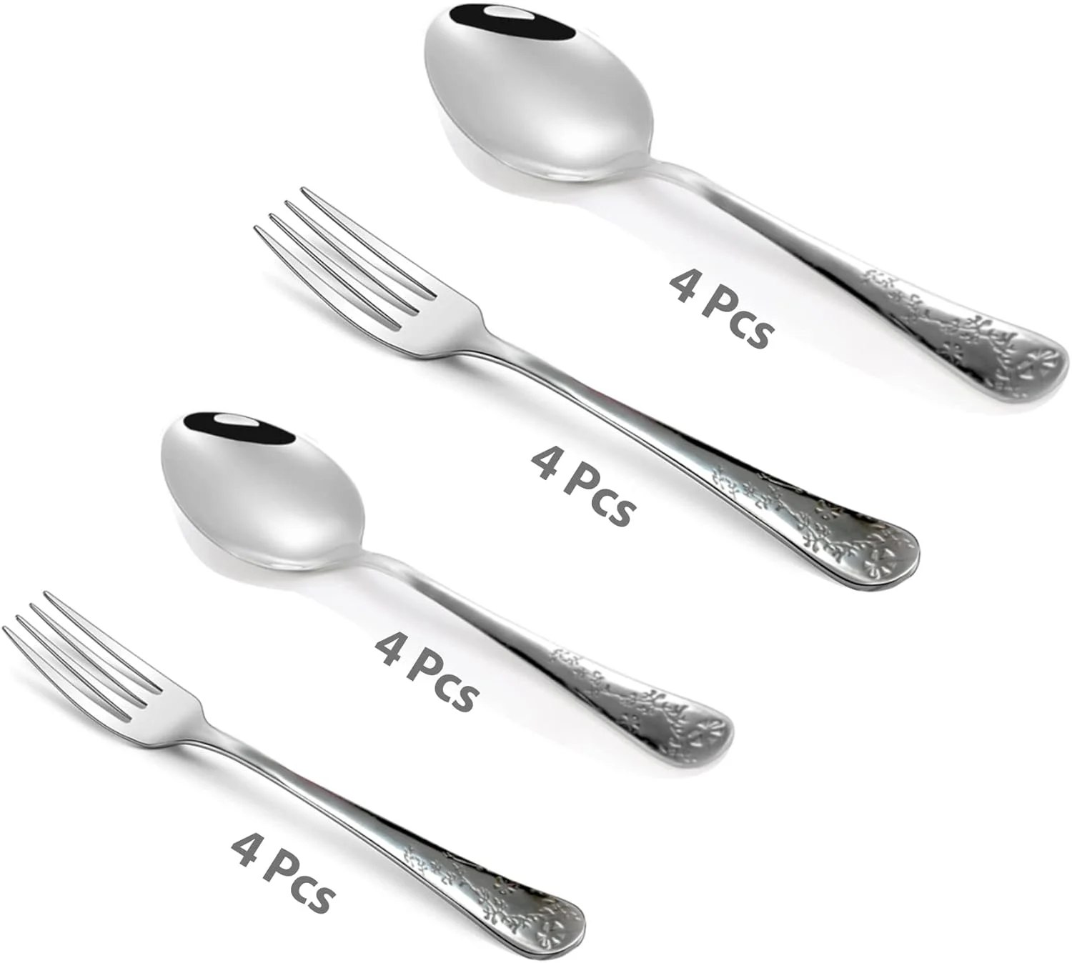 ست столовых приборов استیل ضد زنگ پریمیوم BLACKSTONE – ۱۶ تکه (۴ قاشق چای خوری، ۴ قاشق غذاخوری، ۴ چنگال چای خوری، ۴ چنگال غذاخوری) | پرداخت آینه ای