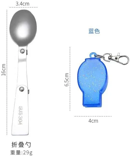 ست قاشق و چنگال تاشو BIGTHREE، ست قاشق و چنگال تاشو قابل حمل، قاشق و چنگال تاشو استیل ضد زنگ با دو جعبه نگهداری پلاستیکی برای مسافرت، کمپینگ، پیک نیک در فضای باز
