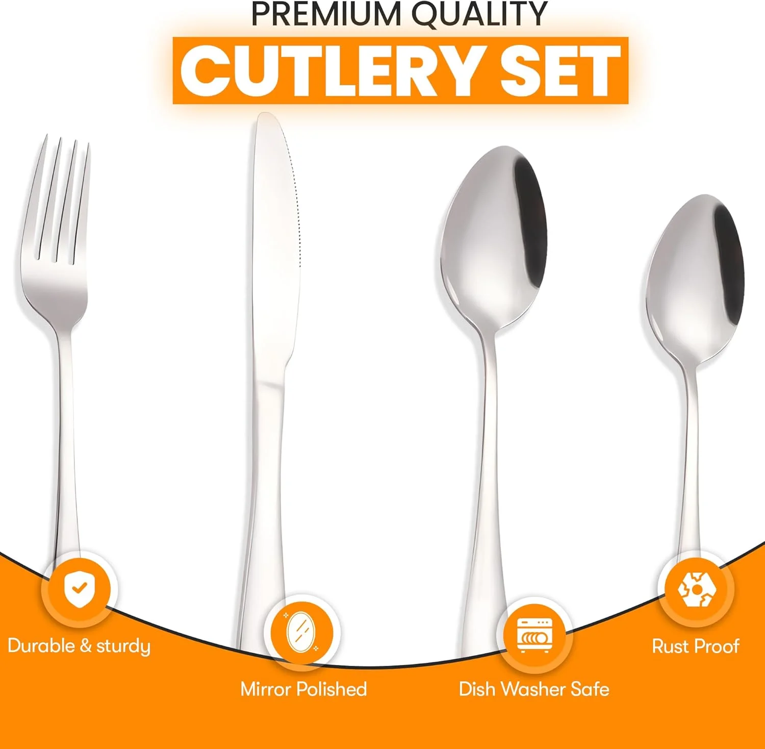 ست کارد و چنگال استیل ضد زنگ 24 پارچه ممتاز با جعبه هدیه، مناسب برای 6 نفر، شامل 6 چنگال، 6 چاقو، 6 قاشق و 6 قاشق چای خوری - ظروف غذاخوری برای خانه، آشپزخانه و غذاخوری ست کارد و چنگال استیل ضد زنگ 24 پارچه ممتاز با جعبه هدیه، مناسب برای 6 نفر، شامل 6 چنگال، 6 چاقو، 6 قاشق و 6 قاشق چای خوری - ظروف غذاخوری برای خانه، آشپزخانه و غذاخوری