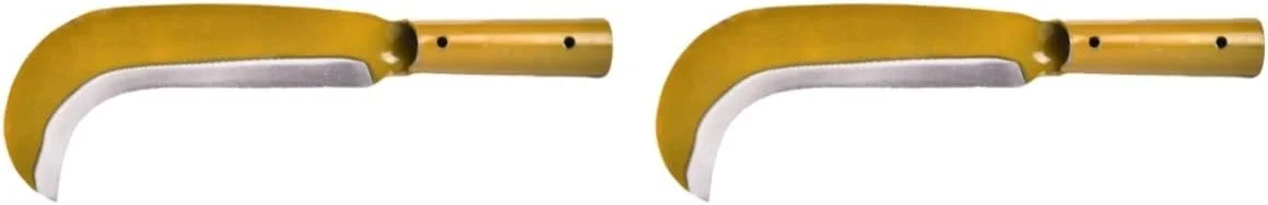 ابزار داس باغبانی فازیران ژواگی، 2 عدد داس طلایی منگنز، ضد زنگ، کم زحمت، کاربردی، فولاد کشاورزی، چوب، داس دستی قابل حمل، داس درو