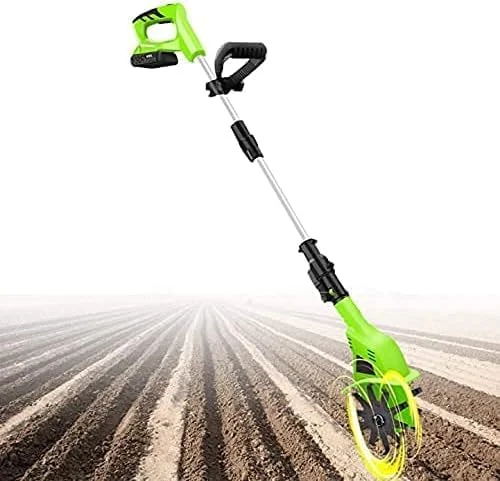 تیلر چرخشی شارژی، ابزار خاک ورز برقی دستی، با باتری قابل شارژ 4000mAh و شارژر، برای باغ، قطعات سبزیجات