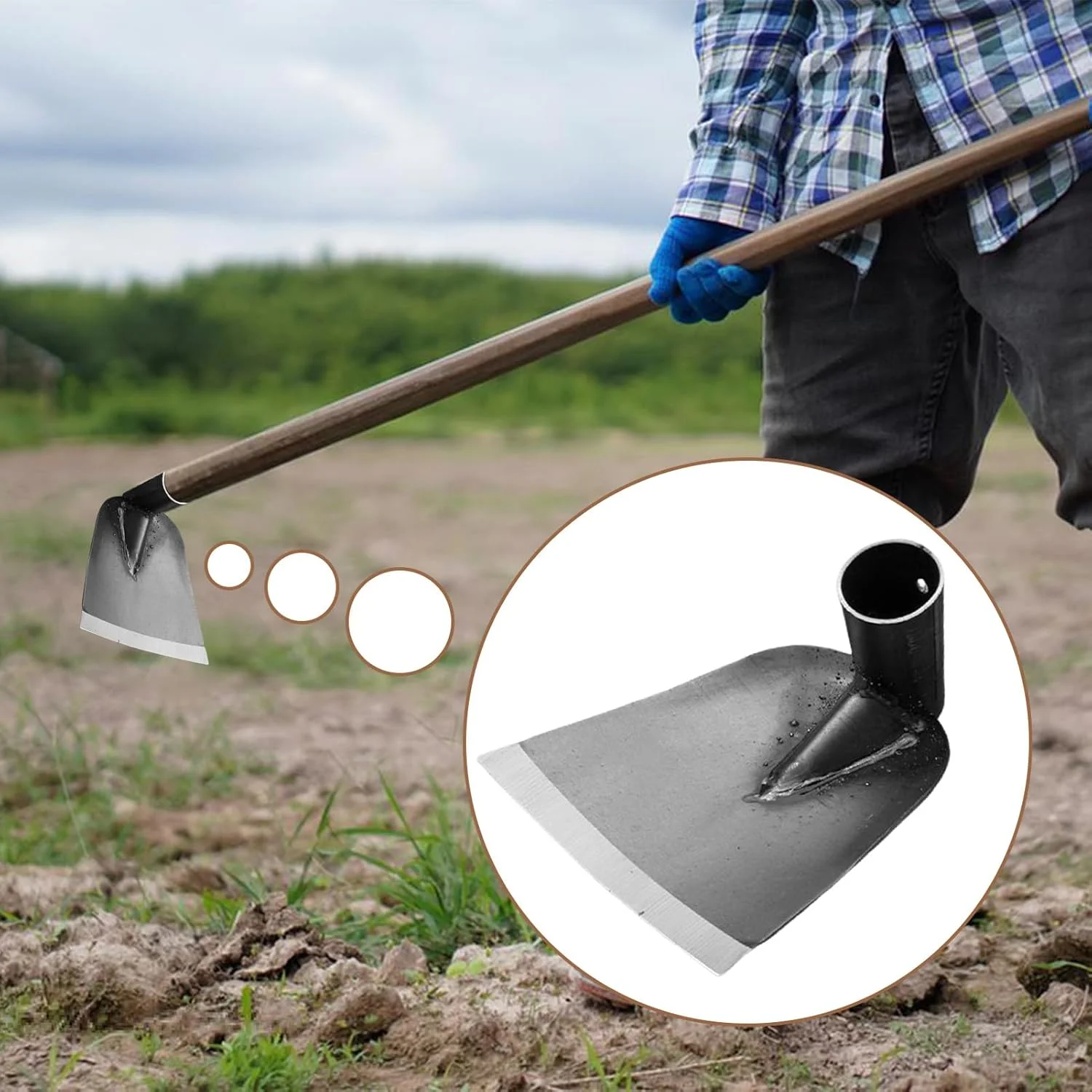 بیلچه باغبانی - سر بیلچه باغبانی فولادی منگنز برای کاشت | قطعات جایگزین بیلچه فولادی منگنز برای شل کردن خاک، حذف علف های هرز، مناسب برای مصارف خانگی و فضای باز