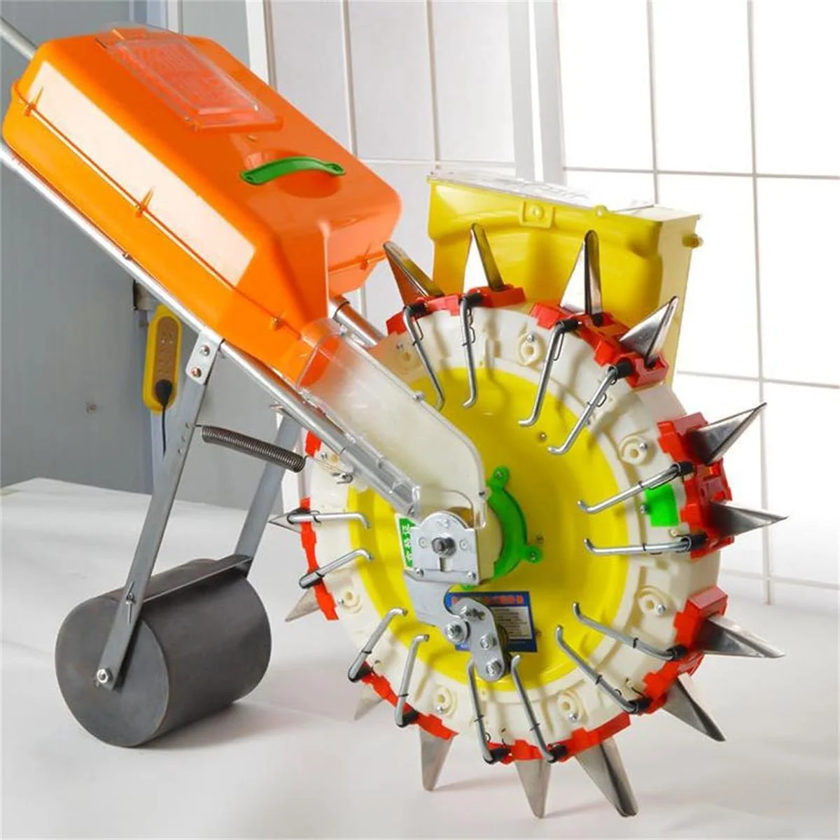 دستگاه کاشت بذر و کود دو پورت، دستگاه بذرپاش دستی ذرت 2 در 1، دستگاه بذرپاش دستی باغ و دستگاه پخش کننده کود چمن، دستگاه پخش کننده بذر کشاورزی چند منظوره، 5 دهانه