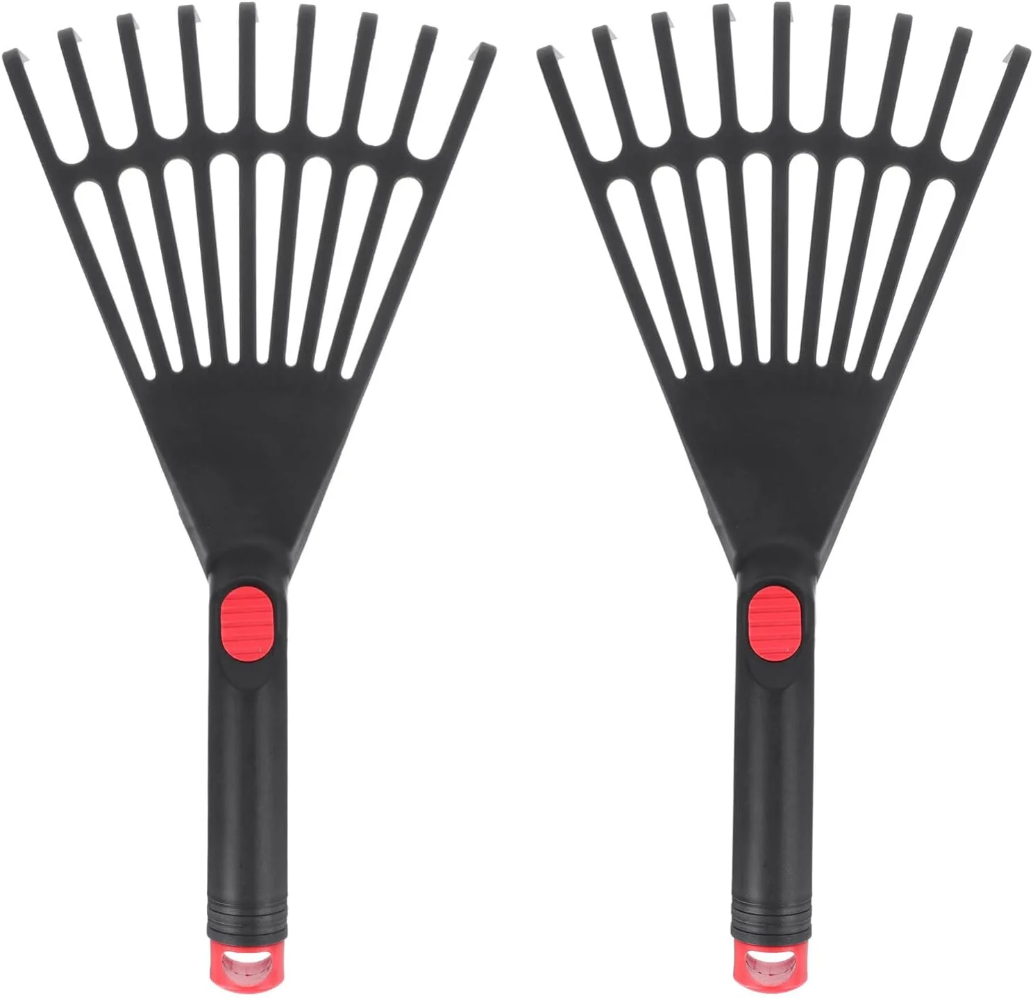 DOITOOL Hand Rake Garden Tool, 2PCS Plastic Hand Rake Soil Tiller with Ergonomic Handle, Small Rake for Leaves, Gardening, Cultivating, Loosening Soil & Spreading Mulch