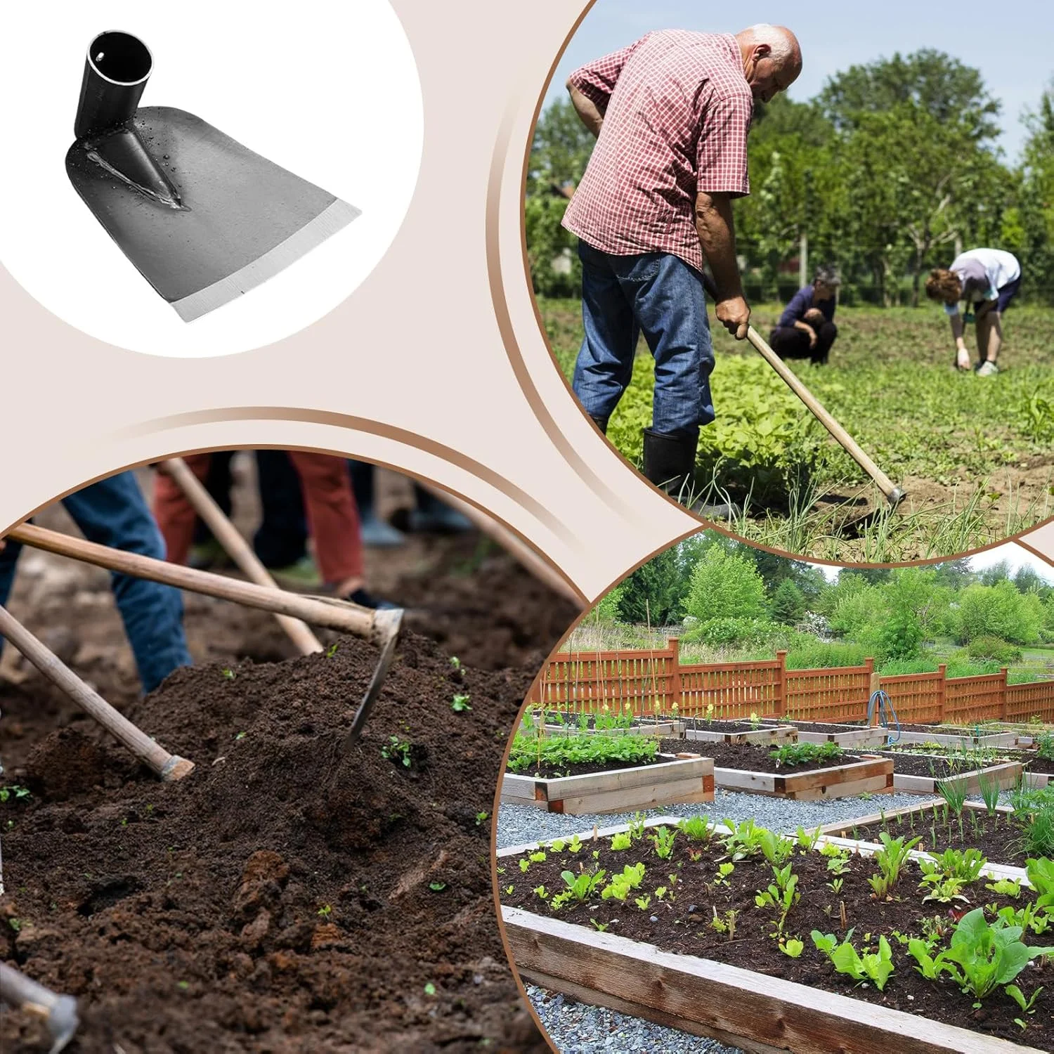 بیلچه باغبانی، بیلچه فولادی منگنز برای وجین، ابزار دستی سنگین برای شخم زدن و سست کردن خاک در چمنزار و باغچه خانگی