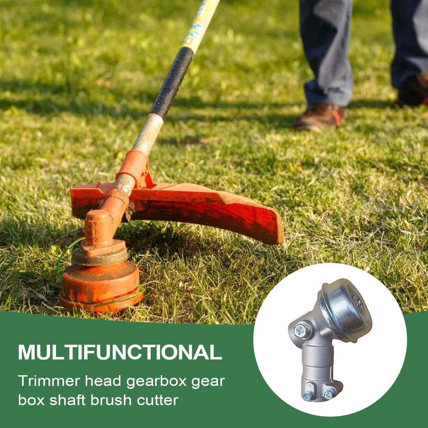 Lawn Mower Gear Replacement Head - Lawn Mower Grass Trimmer Accessories - Aluminum Alloy Replacement Tool Quick-Change Accessories for Garden Commercial Outdoor Park Agricultural Golf Course