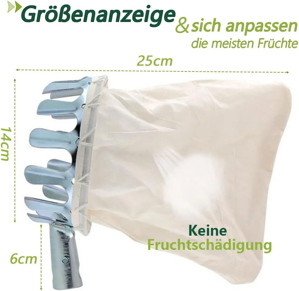 ابزار چیدن میوه ProLeo با کیسه پارچه ای، چیدن سیب با کیسه نخی ضخیم، لوازم جانبی باغبانی کشاورزی، ابزار برای سیب، پرتقال، لامپ هلو (قطر 14 سانتی متر)