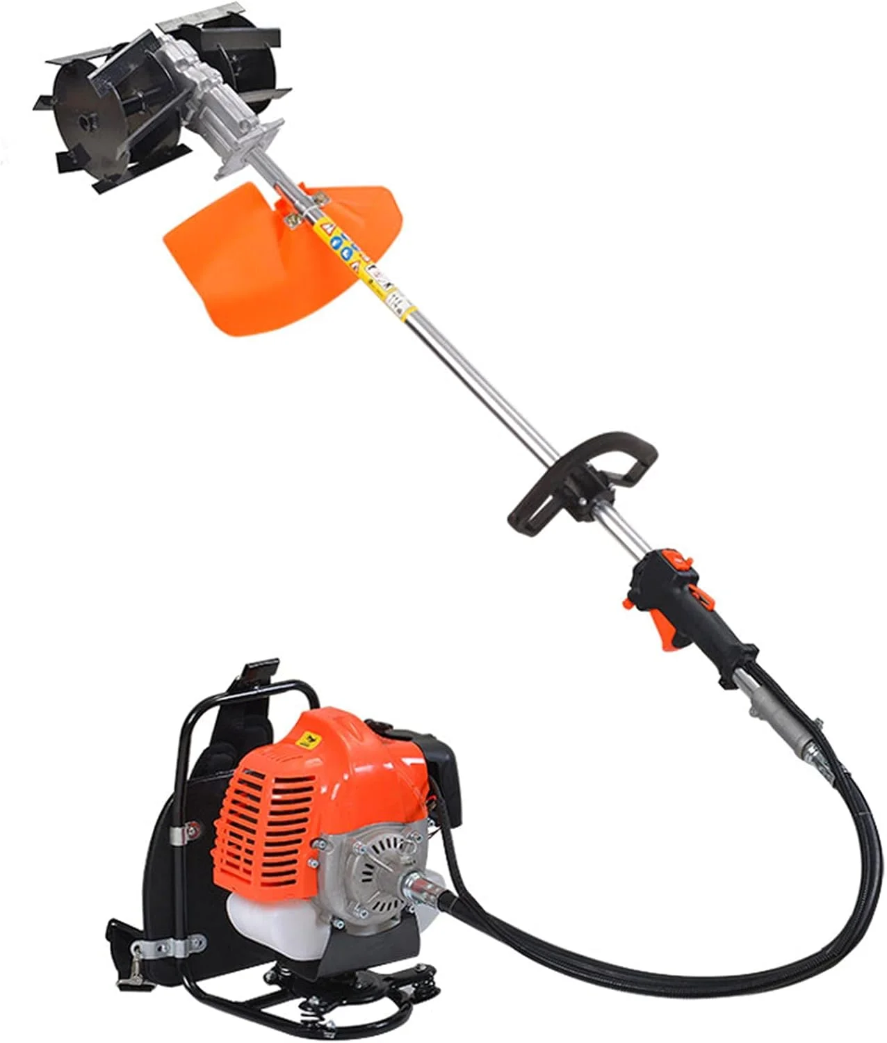 علف زن پشتی GZDodek، علف زن دستی، علف تراش کشاورزی خانگی، ابزار هرس باغ، علف زن، مراقبت از چمن، موتور 4 زمانه، نارنجی