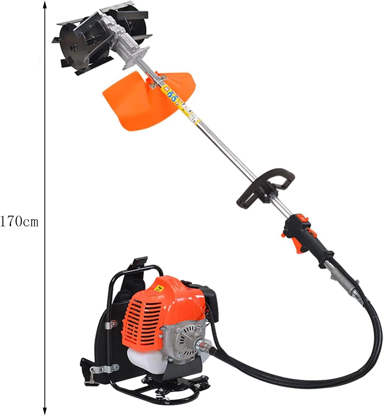 علف زن پشتی GZDodek، علف زن دستی، علف تراش کشاورزی خانگی، ابزار هرس باغ، علف زن، مراقبت از چمن، موتور 4 زمانه، نارنجی