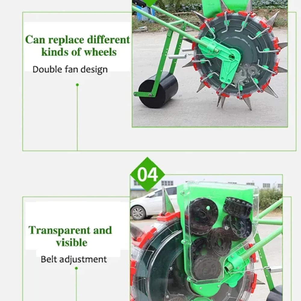 بذرپاش، بذرپاش غلطکی دستی قابل حمل، دستگاه دقیق کاشت ذرت، پنبه، سویا، بادام زمینی، پخش کننده بذر کشاورزی باغ، 7 دهانه
