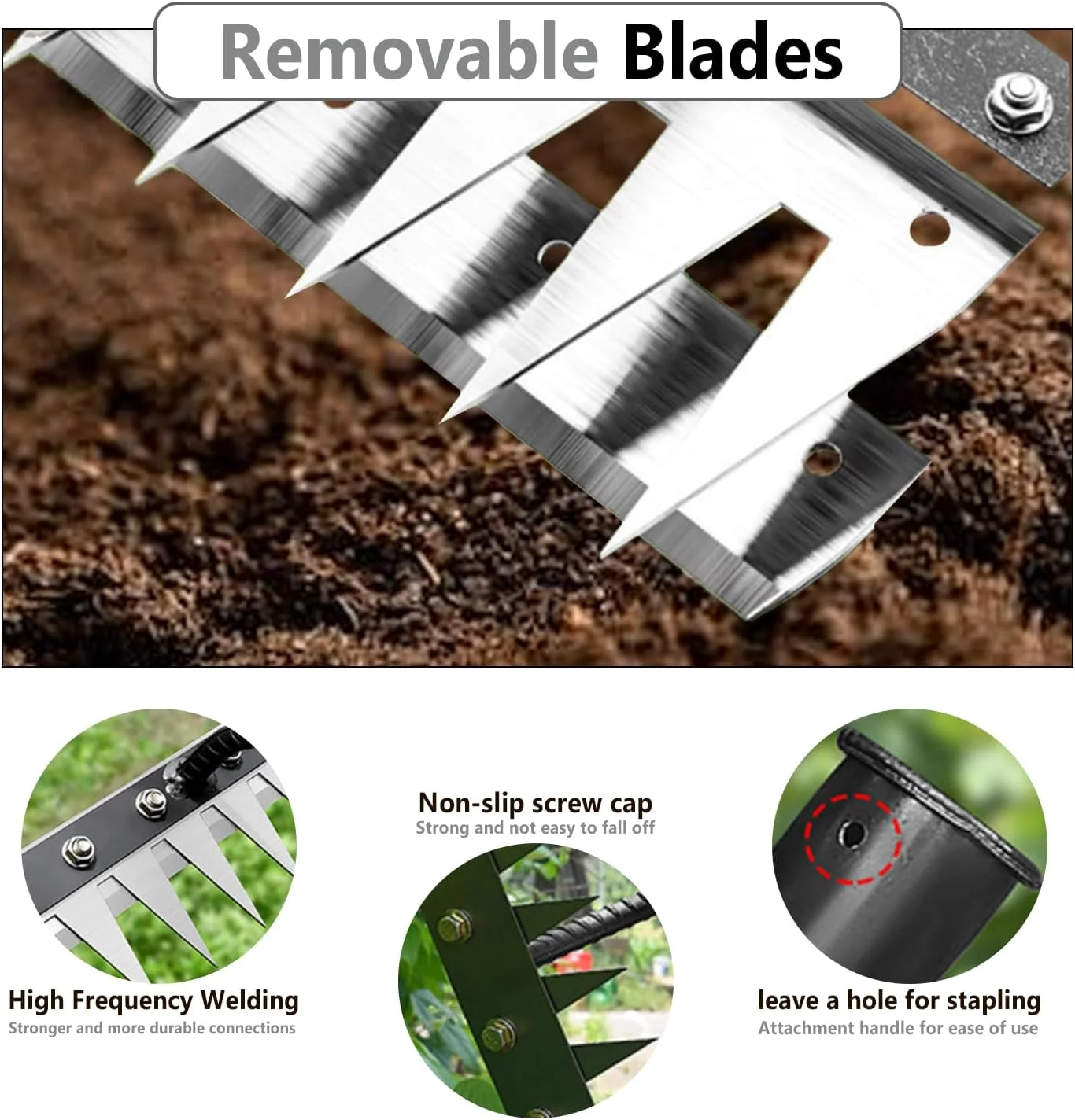 شن کش باغی آهن سنگین، ابزار حذف علف های هرز، ابزار باغبانی بادوام برای تراز کردن چمن، ابزار حذف علف های هرز، طراحی تقویت شده 2.0 برای محوطه سازی، حیاط، استفاده در فضای باز