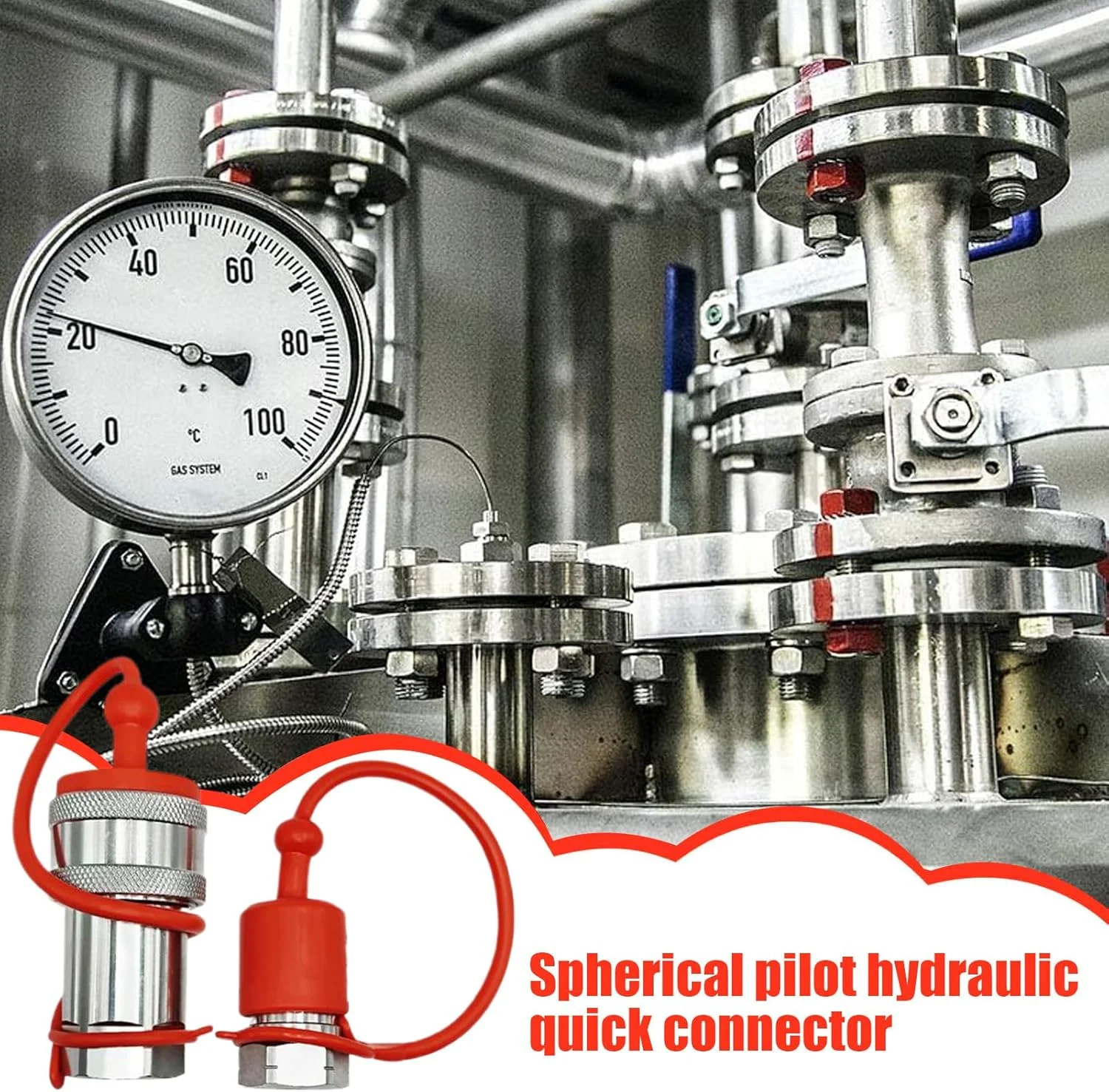 ابزار کوپلر هیدرولیک، کوپلرهای هیدرولیک با درپوش گرد و غبار و شیر توپی - لوازم جانبی انتقال سیال بدون نشتی برای تجهیزات کشاورزی صنعتی با فشار بالا