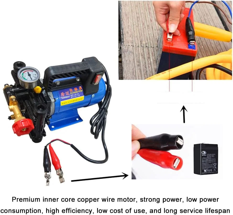 پمپ پیستونی دو سیلندر برقی، ابزار آبیاری و سمپاشی با فشار بالا برای باغ، کارواش خودرو و آبیاری کشاورزی