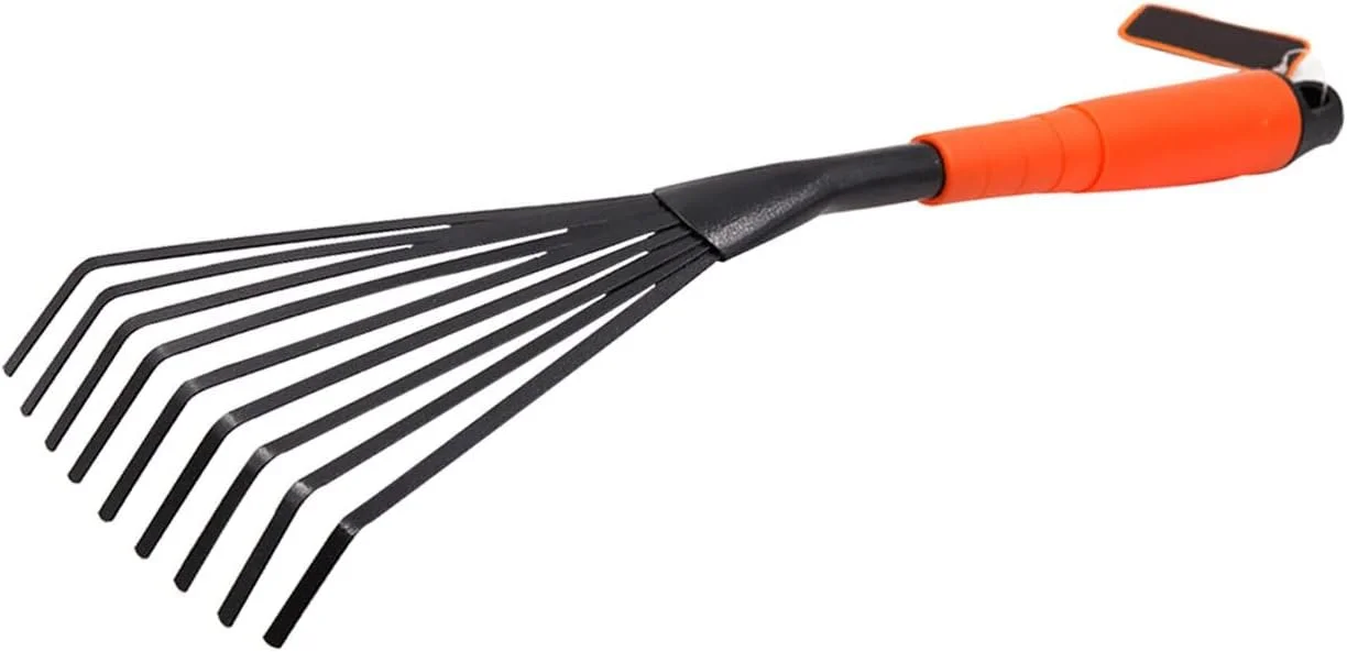 BOSSGE Rake Garden rake durable agricultural collection debris household fan leaves hand tool steel dig portable
