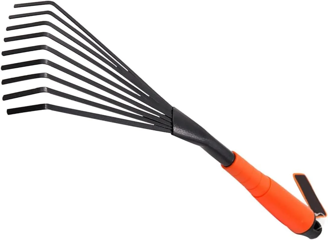 BOSSGE Rake Garden rake durable agricultural collection debris household fan leaves hand tool steel dig portable