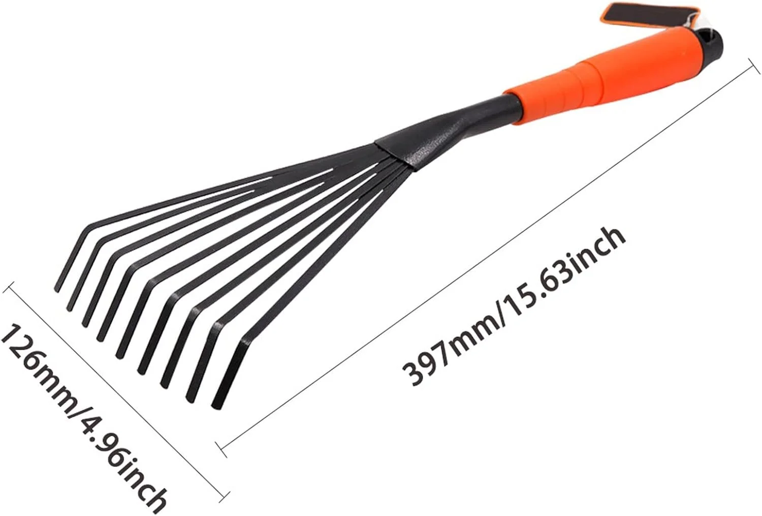 BOSSGE Rake Garden rake durable agricultural collection debris household fan leaves hand tool steel dig portable