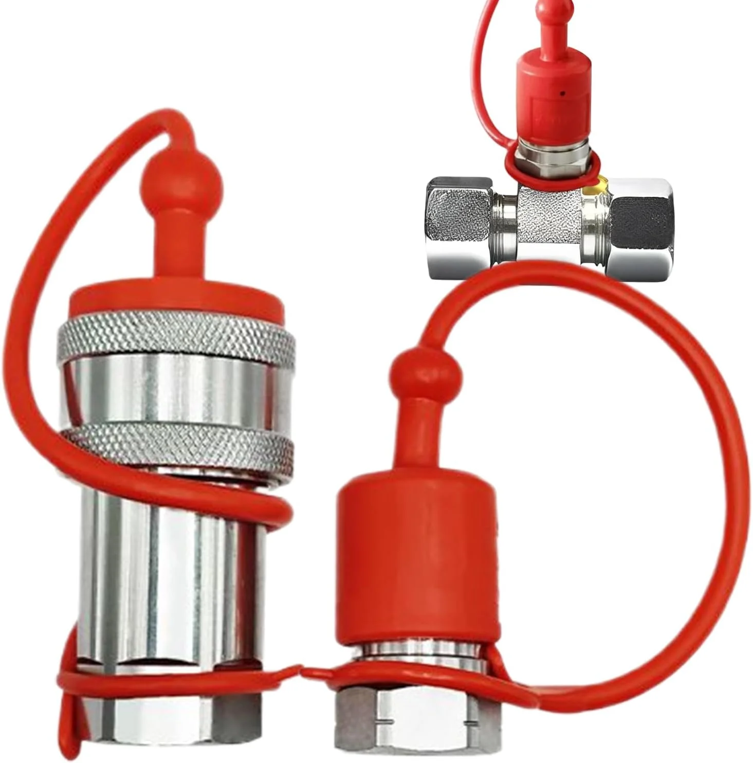 ابزار کوپلر هیدرولیک | اتصالات سریع هیدرولیک با درپوش گرد و غبار - سیستم انتقال سیال فولاد کربنی بدون نشتی برای تجهیزات کشاورزی و صنایع فشار قوی