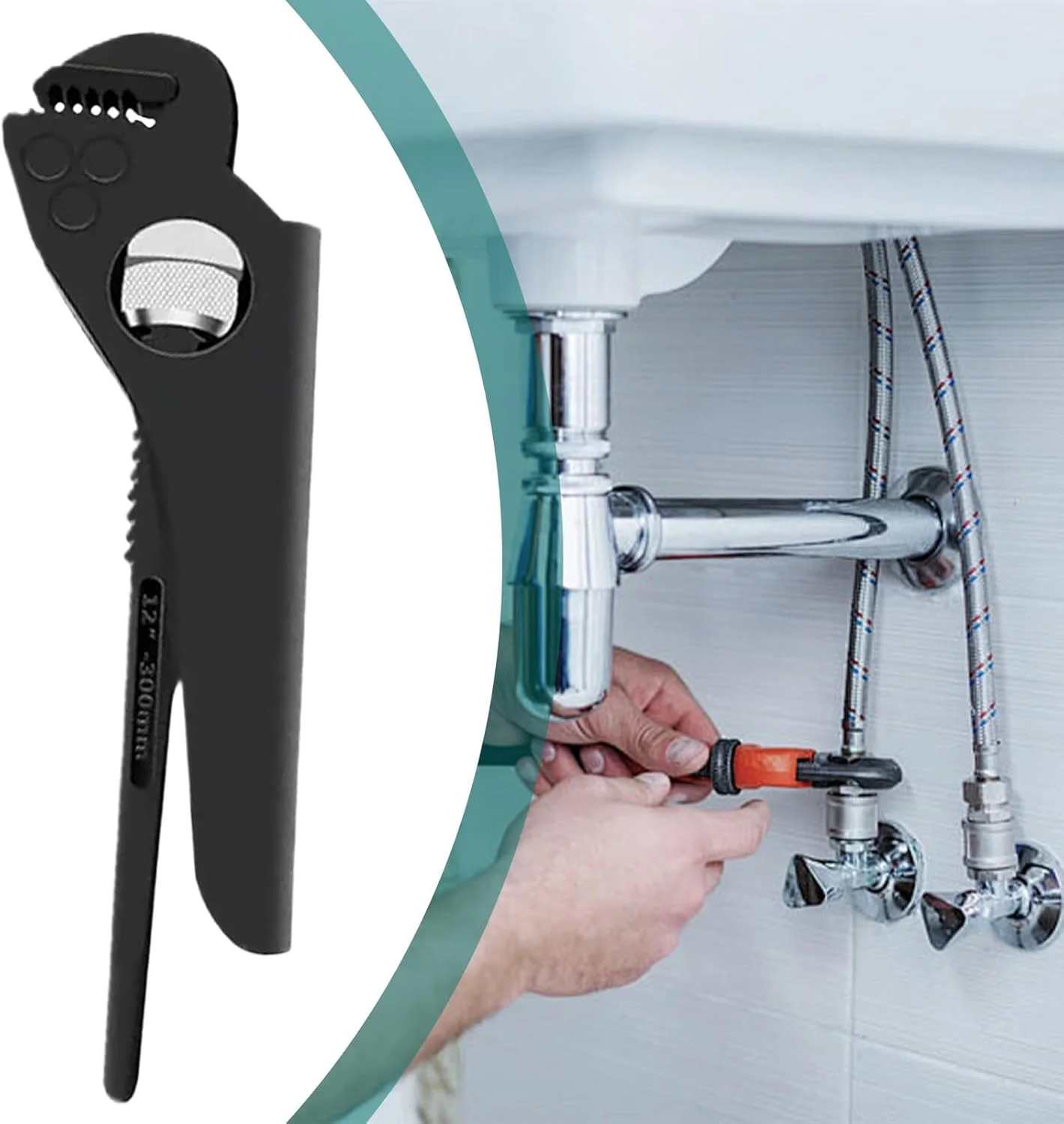 آچار لوله کشی | آچار لوله قابل تنظیم ابزار لوله کشی، انبر چند منظوره برای مهره ها، اتصالات، شیر آب، آبگرمکن، سینک، آشپزخانه، خانه، گاراژ، توالت، ساخت و ساز، کشاورزی