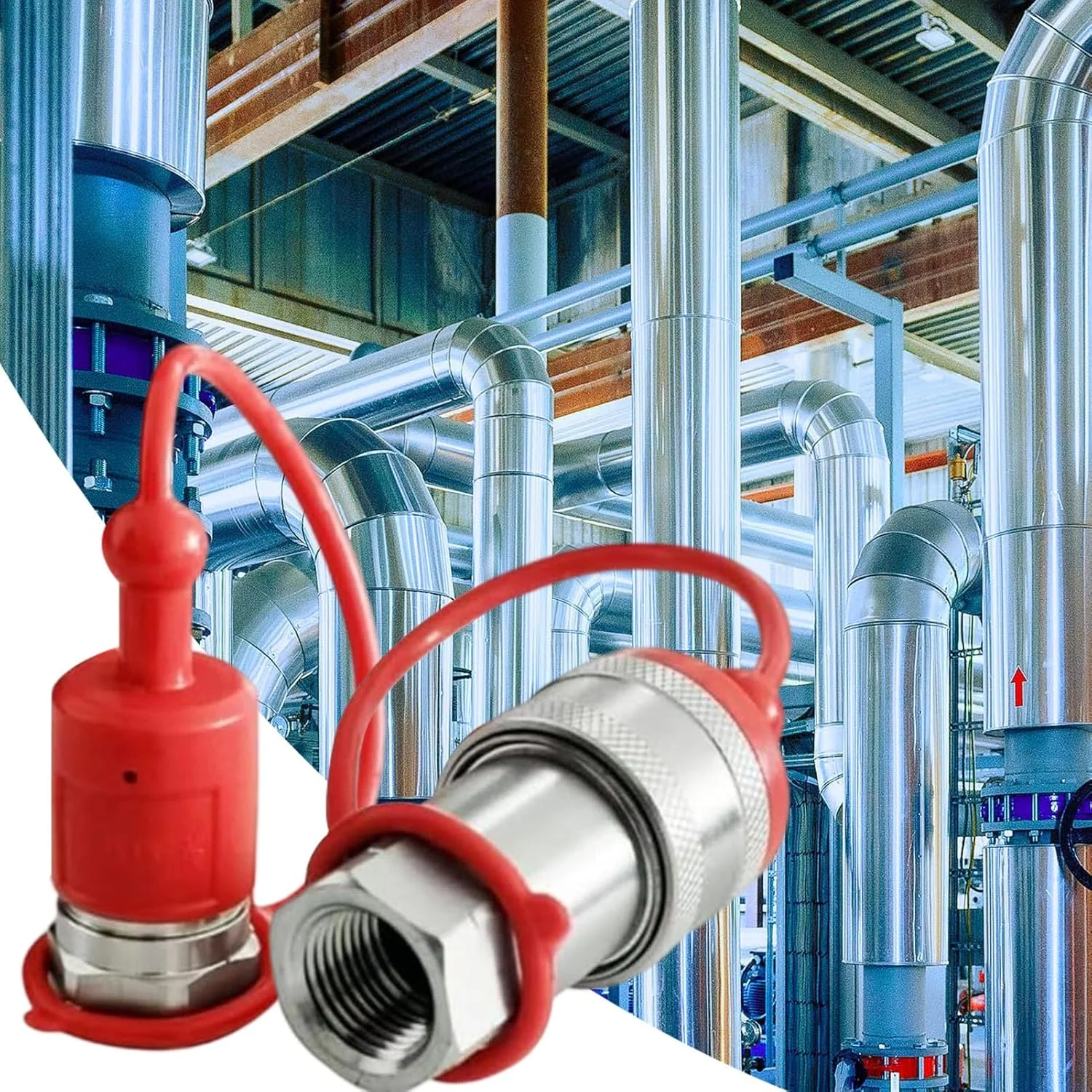 ابزار کوپلر هیدرولیک | کوپلرهای هیدرولیک اتصال سریع با پوشش گرد و غبار، سیستم انتقال سیال فولاد کربنی بدون نشتی برای تجهیزات کشاورزی صنایع فشار قوی