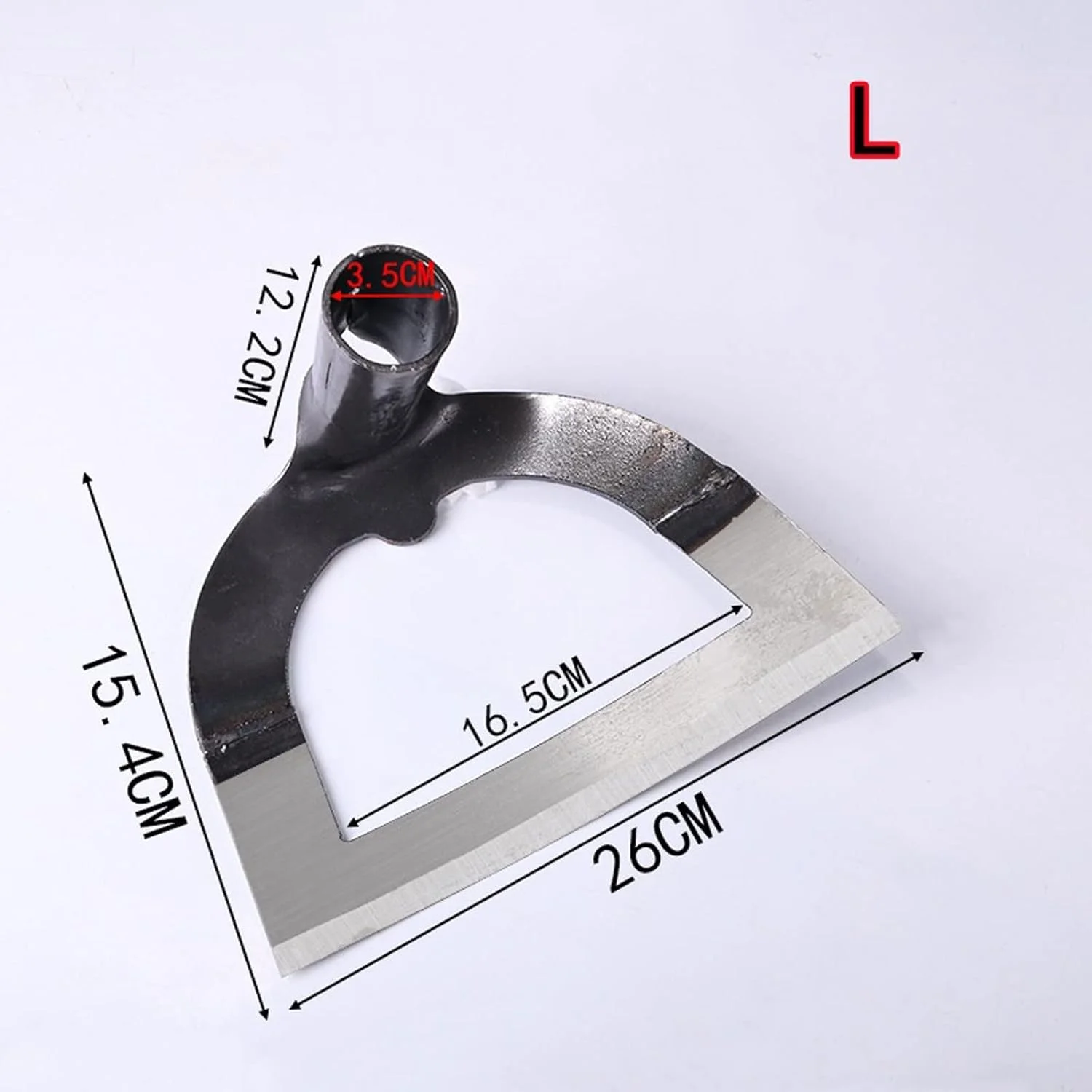 بیلچه HODORE برای وجین کاری، بیلچه توخالی، بیلچه فولادی تیغه اره ضخیم شده، ابزار وجین کاری، بیلچه دسته بلند کشاورزی تمام فولادی، بیلچه فولادی بزرگ (سایز: L)