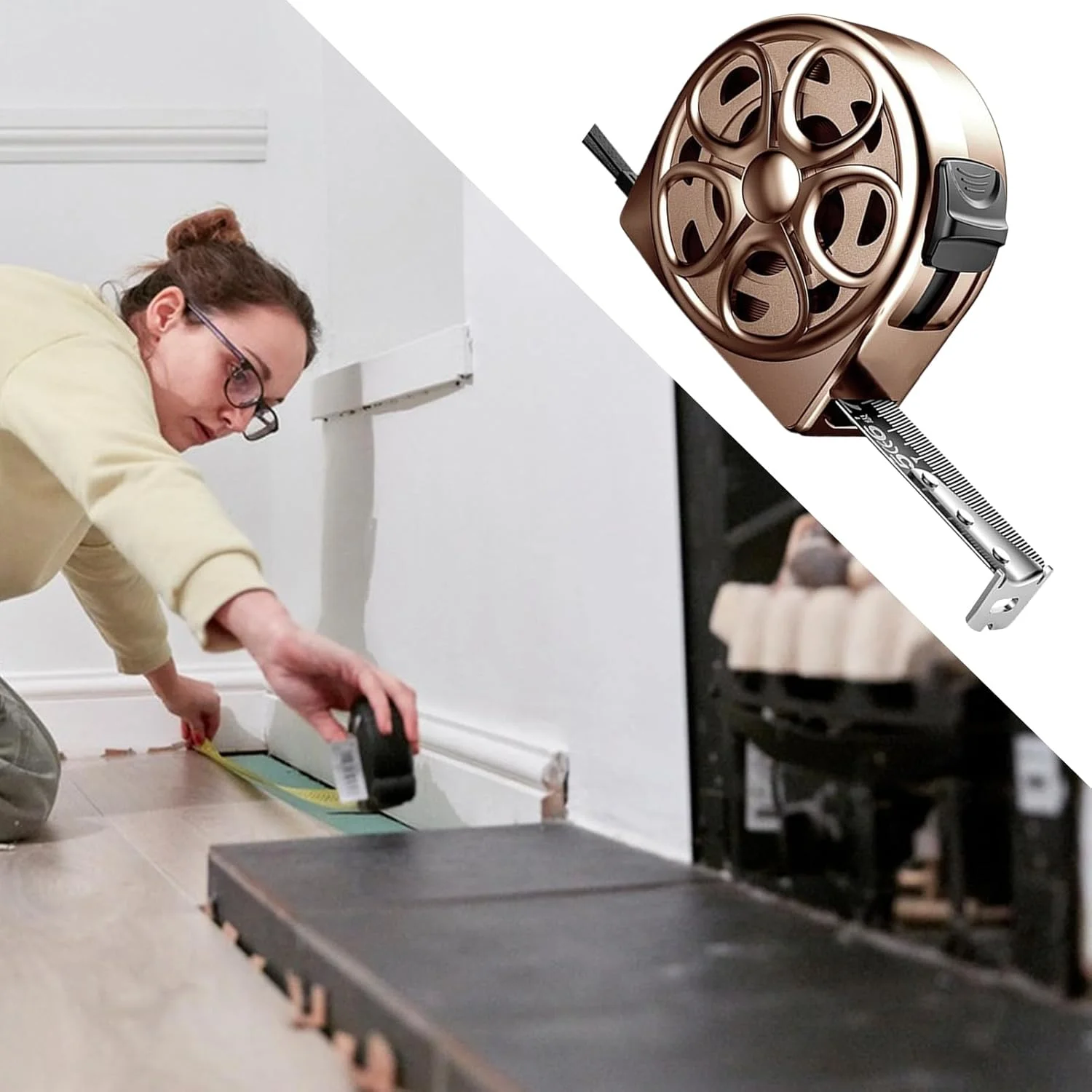 متر نواری استیل ضد زنگ - متر اندازه گیری با طراحی توخالی، قفل فوری، خواندن آسان، ابزار اندازه گیری دستی، لوازم جانبی خط کش برای مهندسی، کشاورزی، نجاری، فضای باز