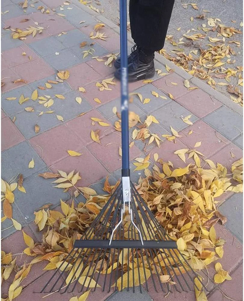 شن کش برگ جمع کن، شن کش باغبانی، ابزار باغبانی برای تمیز کردن برگ های ریخته شده و یونجه، 2 سایز (رنگ: A، سایز: 145x60cm)