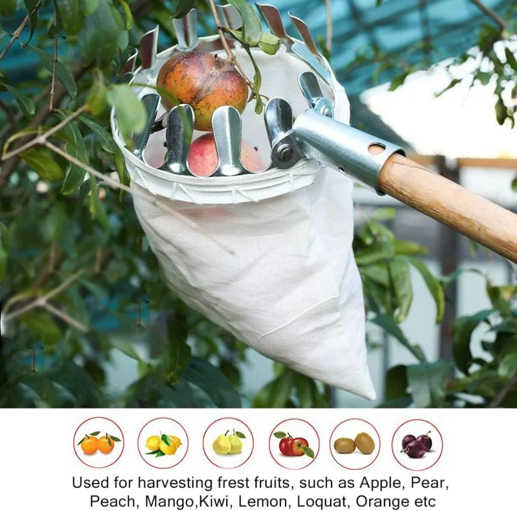 BLZQSQ Fruit Picker Head Basket Fruit Picking Tools Fruits Catcher Metal Fruit Picker Agricultural Garden Hardware Tools,Fruit Picker Head Basket for Garden
