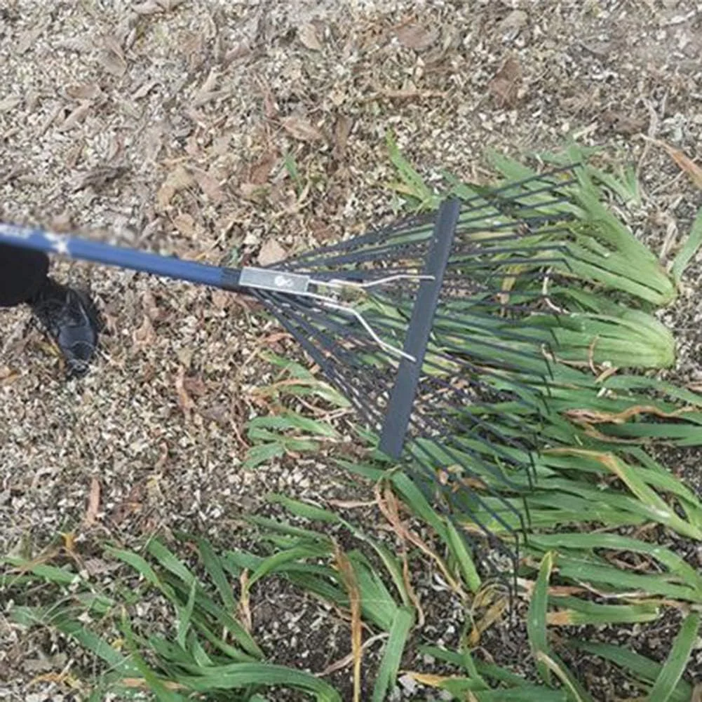 شن کش برگ جمع کن، شن کش باغبانی، ابزار باغبانی برای تمیز کردن برگ های ریخته شده و یونجه، 2 سایز (رنگ: A، سایز: 145x60cm)