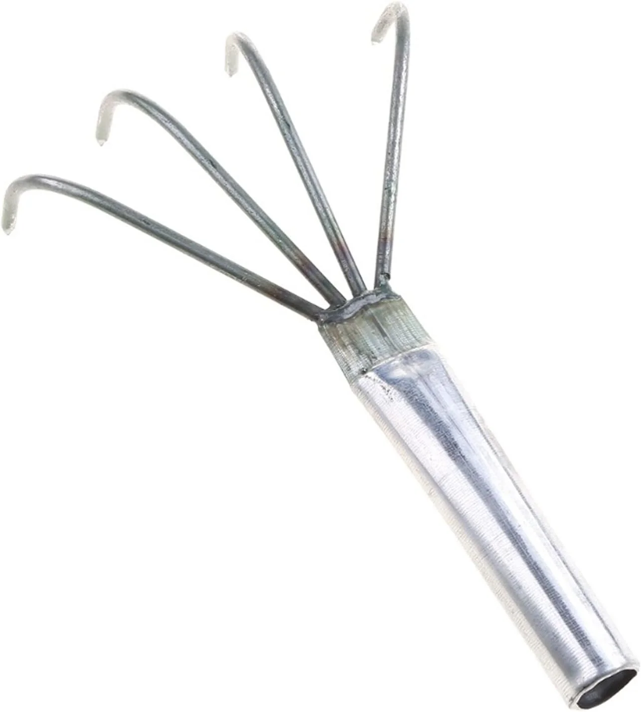 چنگک سمور 10 عددی فولاد کربنی کشاورزی چهار شاخه دسته کوچک ابزار باغبانی برای جمع آوری برگ و علف های هرز