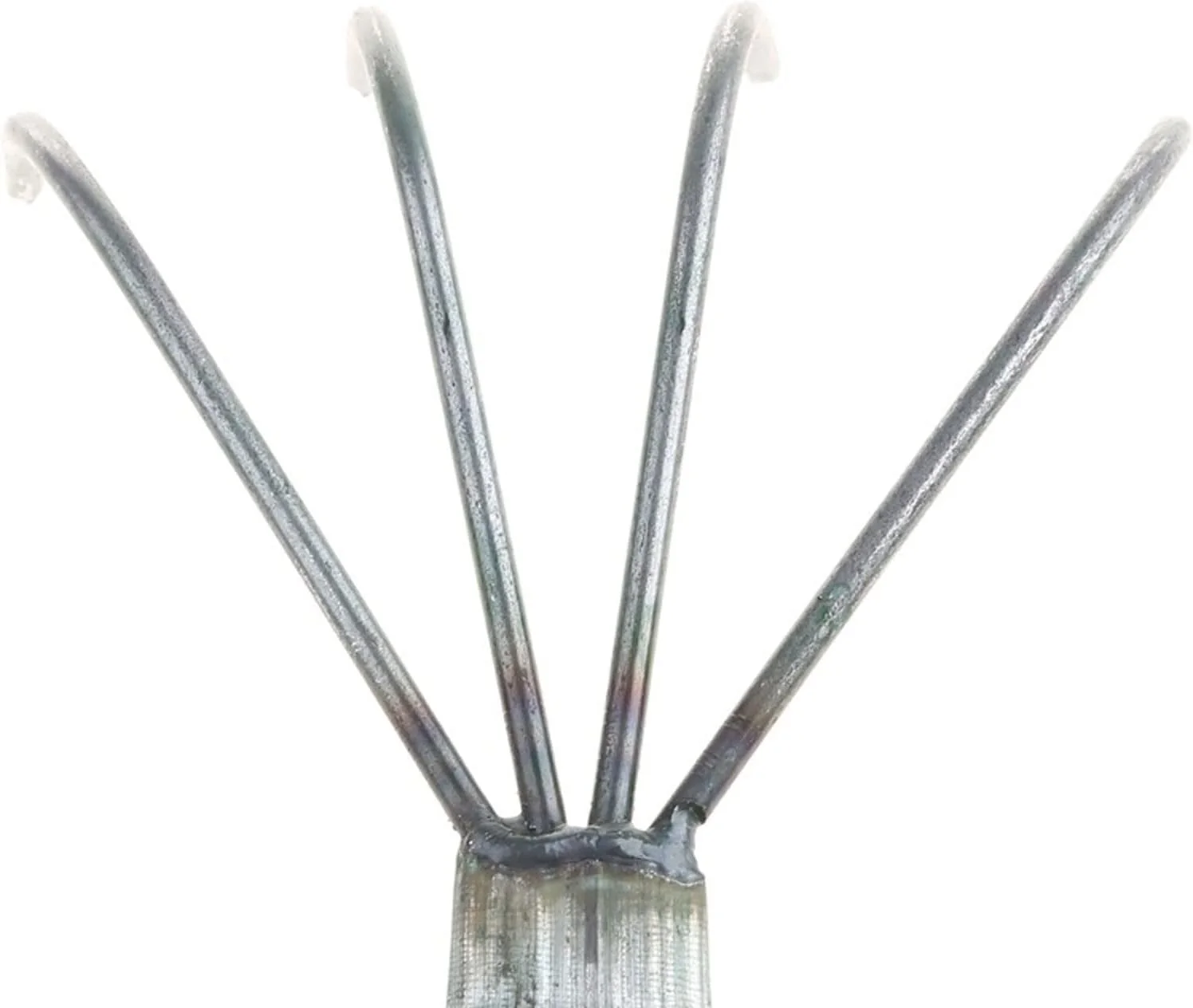 چنگک سمور 10 عددی فولاد کربنی کشاورزی چهار شاخه دسته کوچک ابزار باغبانی برای جمع آوری برگ و علف های هرز