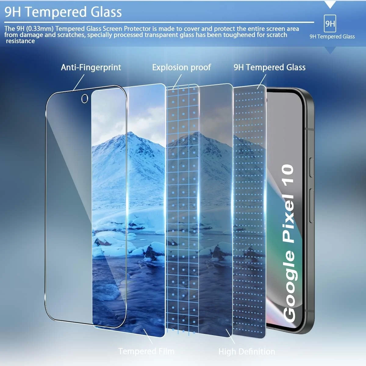 محافظ صفحه نمایش GEEMEE برای گوگل پیکسل 10/پیکسل 10 پرو، فیلم محافظ شیشه ای سخت با سختی 9H، محافظ صفحه نمایش شیشه ای ضد خش شفاف HD بدون حباب، بسته 2 عددی مشکی محافظ صفحه نمایش GEEMEE برای گوگل پیکسل 10/پیکسل 10 پرو، فیلم محافظ شیشه ای سخت با سختی 9H، محافظ صفحه نمایش شیشه ای ضد خش شفاف HD بدون حباب، بسته 2 عددی مشکی