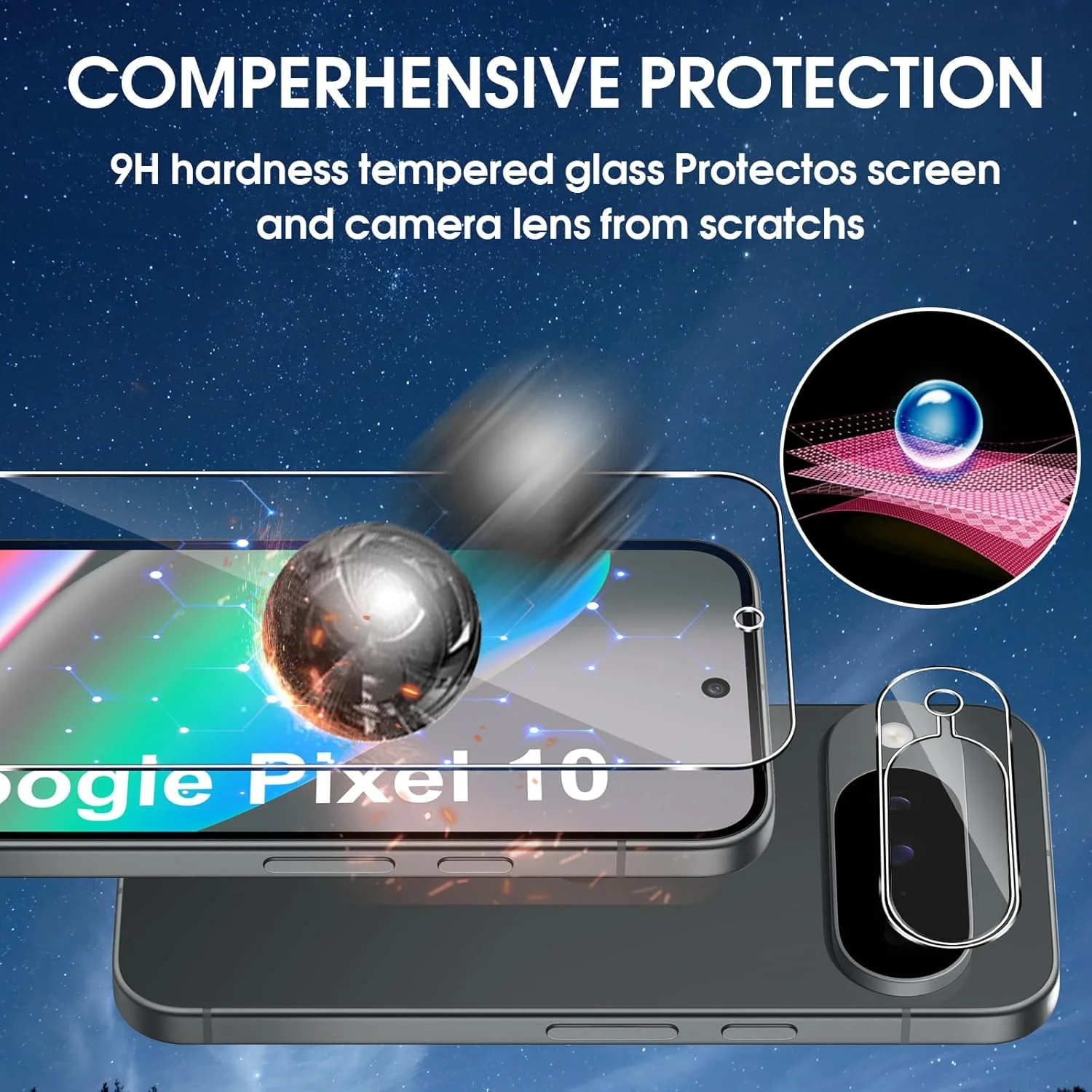 محافظ صفحه نمایش شیشه ای حرارت دیده Lutree برای گوگل پیکسل 10، بسته 3 عددی + 3 شیشه محافظ + فیلم محافظ دوربین، سختی 9H، ضد خش HD بدون حباب محافظ صفحه نمایش شیشه ای حرارت دیده Lutree برای گوگل پیکسل 10، بسته 3 عددی + 3 شیشه محافظ + فیلم محافظ دوربین، سختی 9H، ضد خش HD بدون حباب