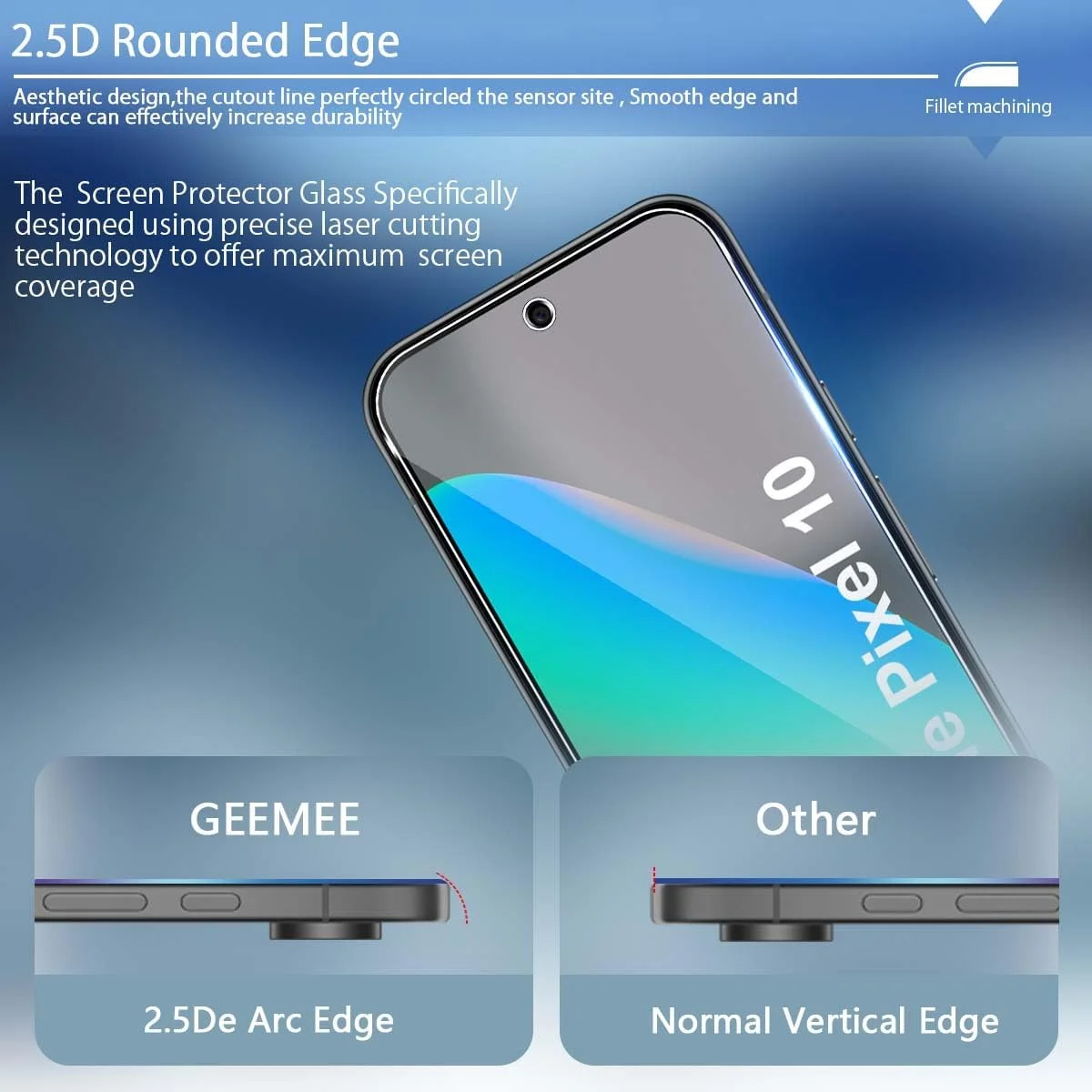 محافظ صفحه نمایش GEEMEE برای گوگل پیکسل 10/پیکسل 10 پرو، فیلم محافظ شیشه ای سخت با سختی 9H، محافظ صفحه نمایش شیشه ای ضد خش شفاف HD بدون حباب، بسته 2 عددی مشکی محافظ صفحه نمایش GEEMEE برای گوگل پیکسل 10/پیکسل 10 پرو، فیلم محافظ شیشه ای سخت با سختی 9H، محافظ صفحه نمایش شیشه ای ضد خش شفاف HD بدون حباب، بسته 2 عددی مشکی