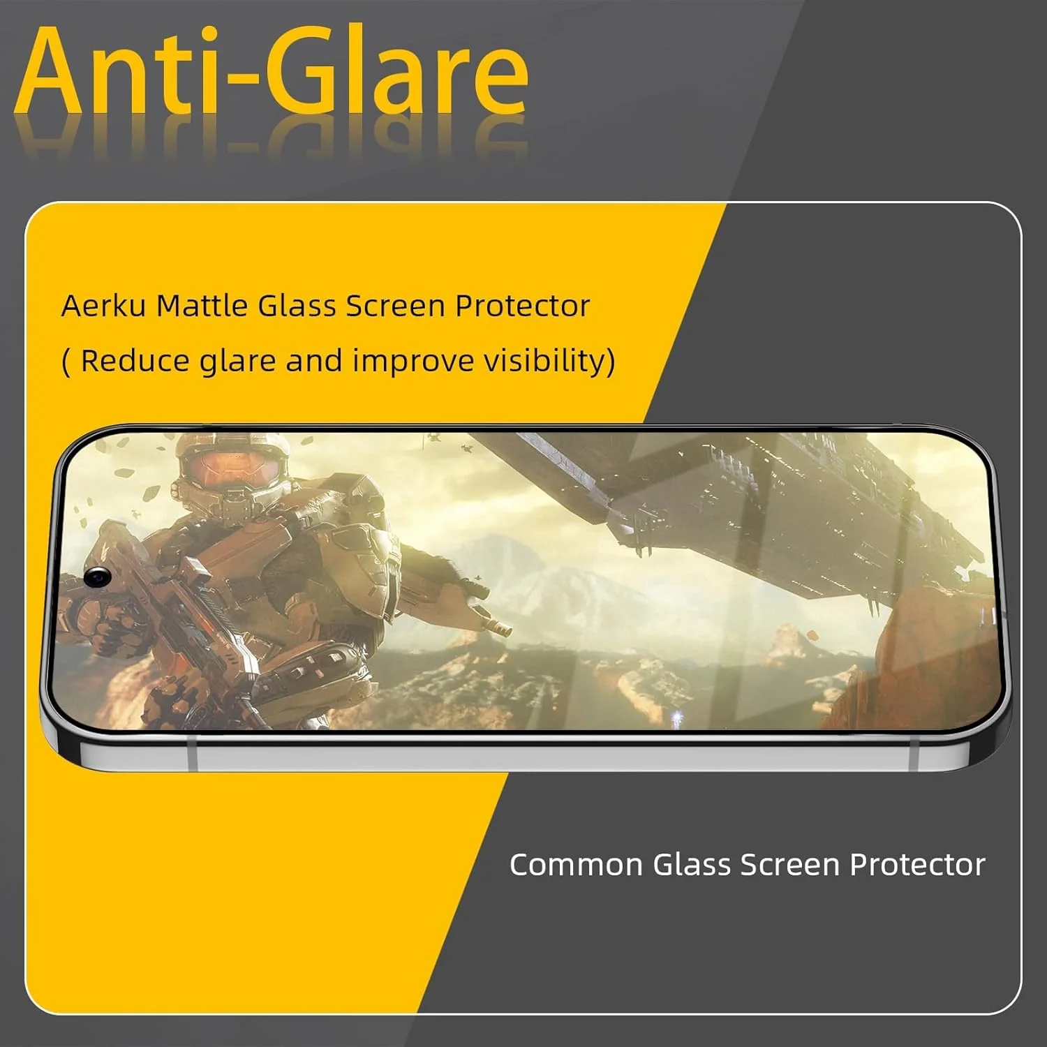 محافظ صفحه نمایش مات Aerku سازگار با Google Pixel 9 / Pixel 9 Pro 5G، [2 عدد] ضد اثر انگشت، ضد تابش نور، شیشه حرارت دیده مات، سختی 9H، ضد خش