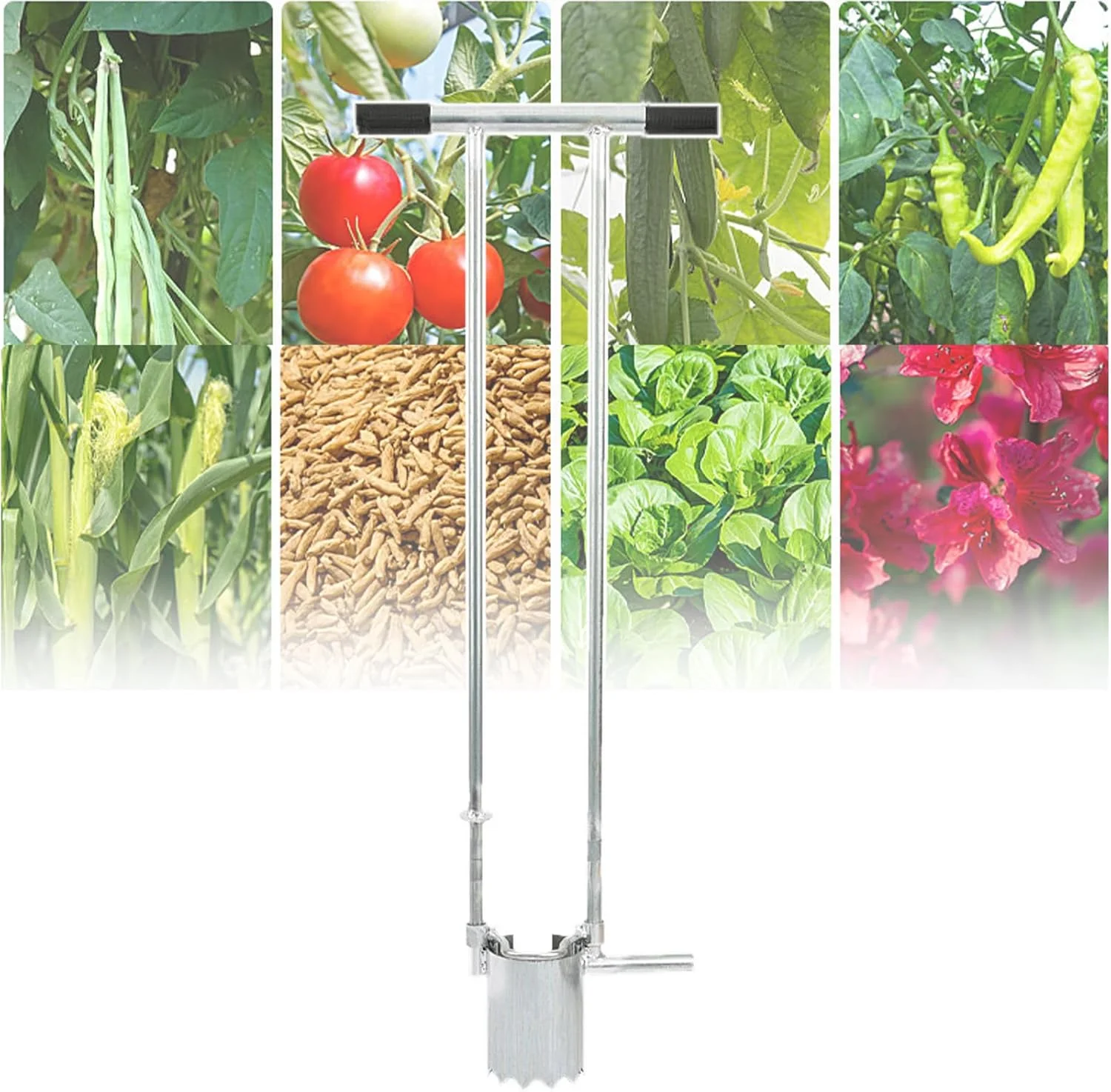 ابزار کاشت نشا QLDDYC، ابزار کاشت کشاورزی، طراحی پدالی/صرفه جویی در تلاش، طراحی دهانه دندانه دار/شکستن آسان زمین، دسته ضد لغزش آرنجی، برای انواع محصولات، 86 سانتی متر